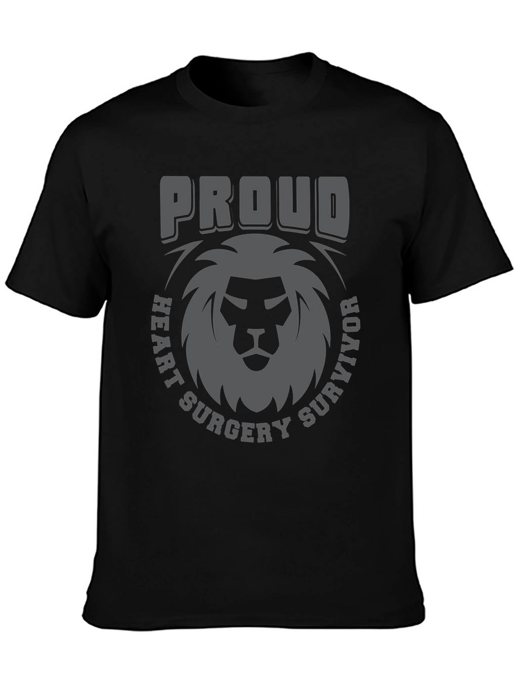Proud Heart Surgery Survivor Lion Graphic Tee