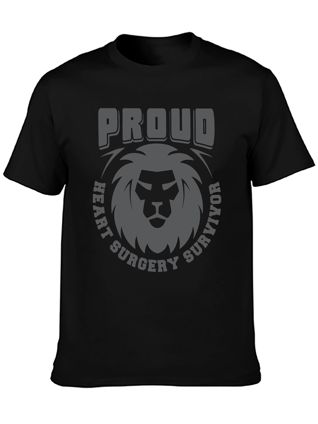 Proud Heart Surgery Survivor Lion Graphic Tee