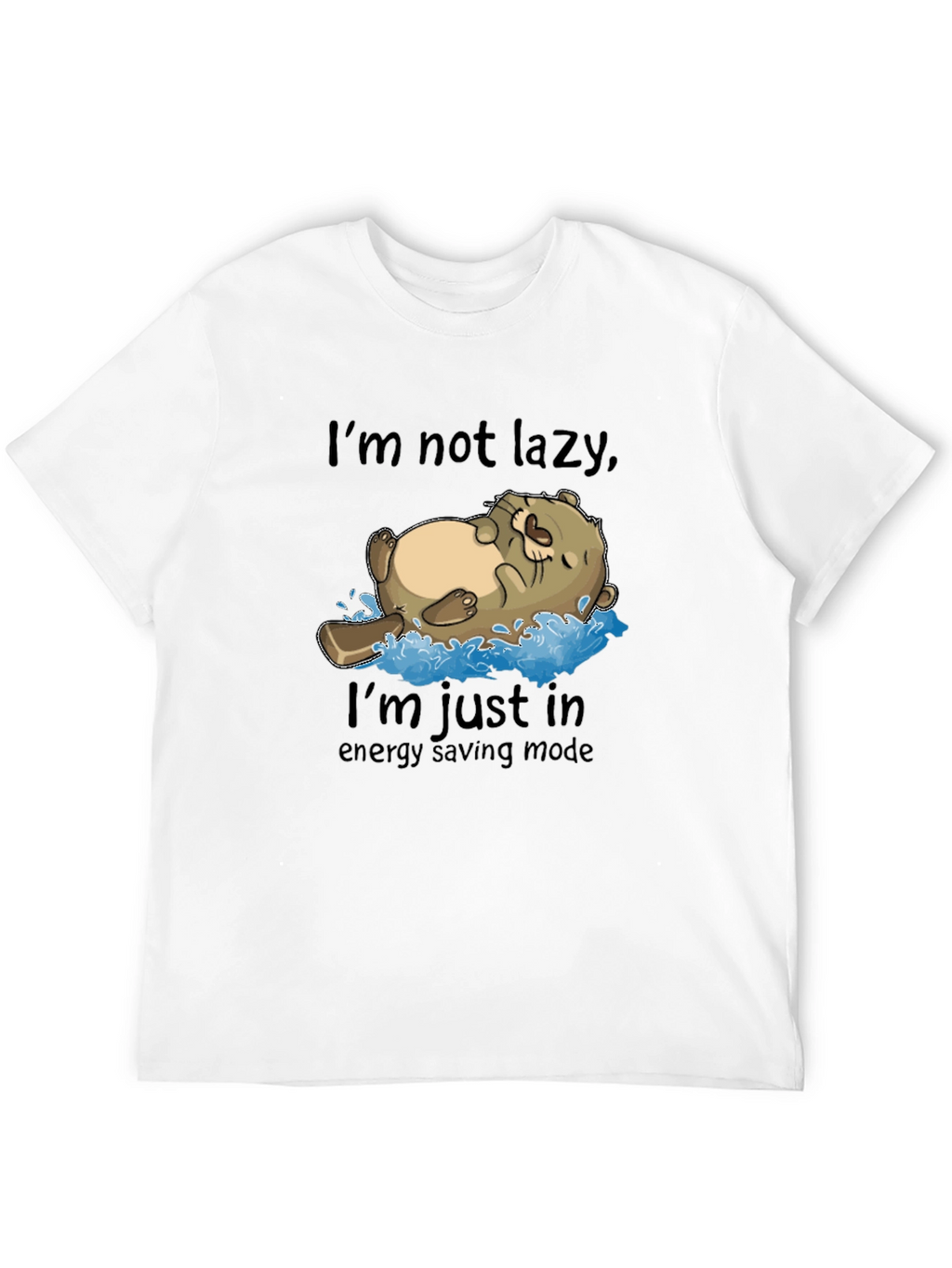 Lazy Otter Energy Saving Mode Black T-Shirt