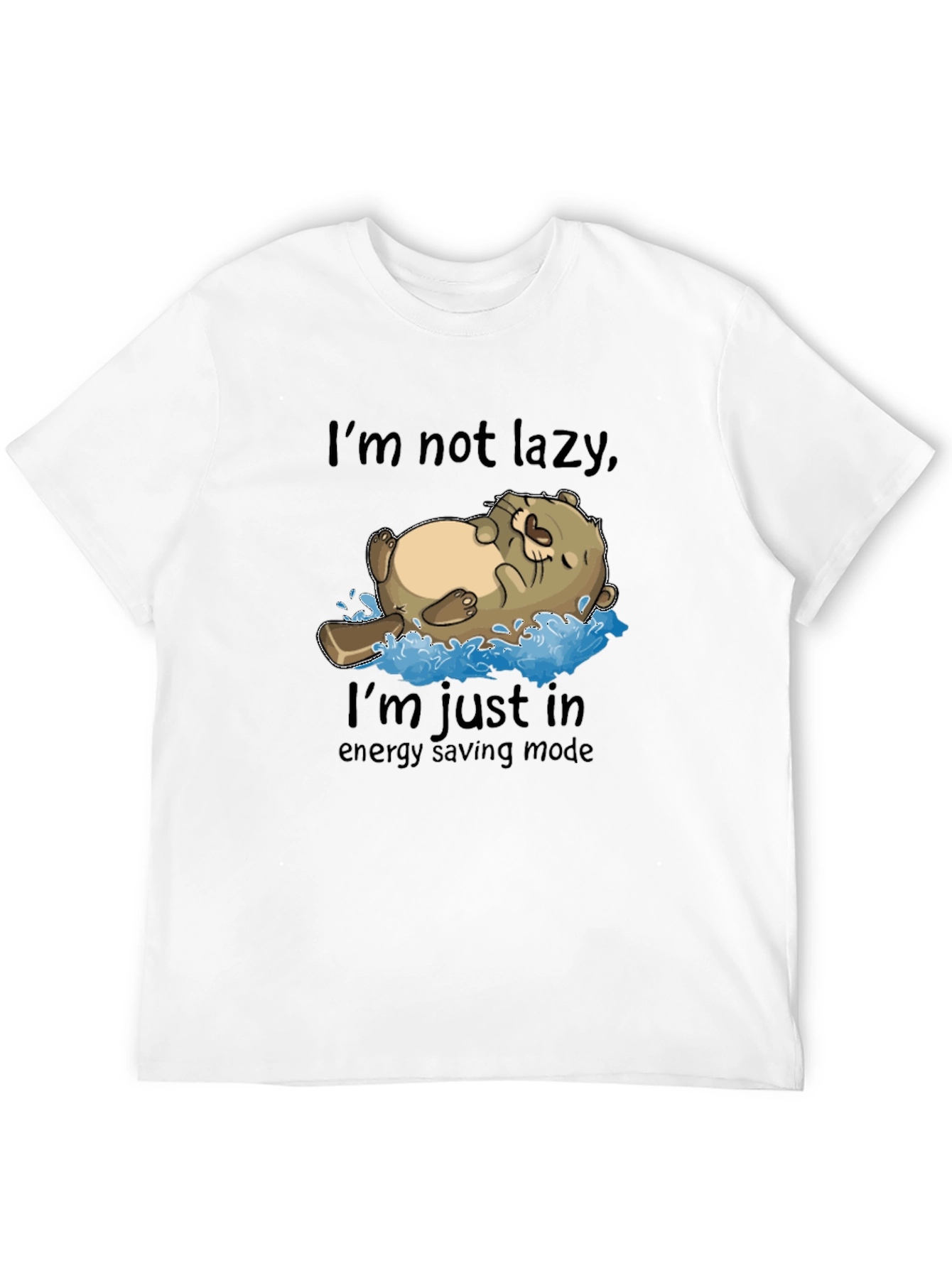 Lazy Otter Energy Saving Mode Black T-Shirt