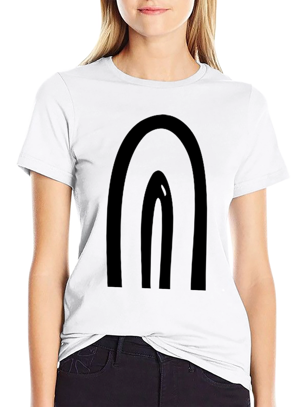 Minimalist Black Rainbow Graphic T-Shirt