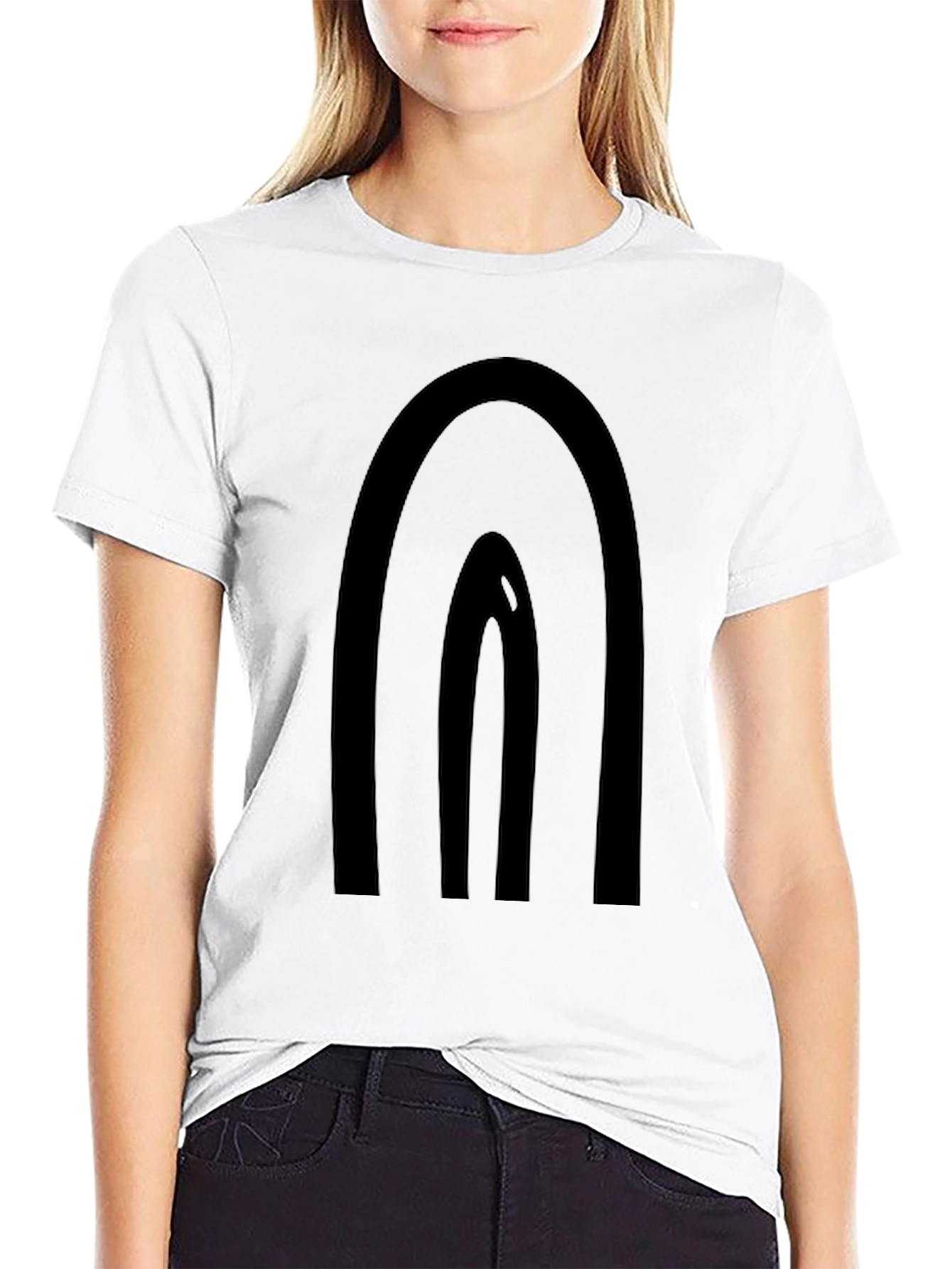 Minimalist Black Rainbow Graphic T-Shirt