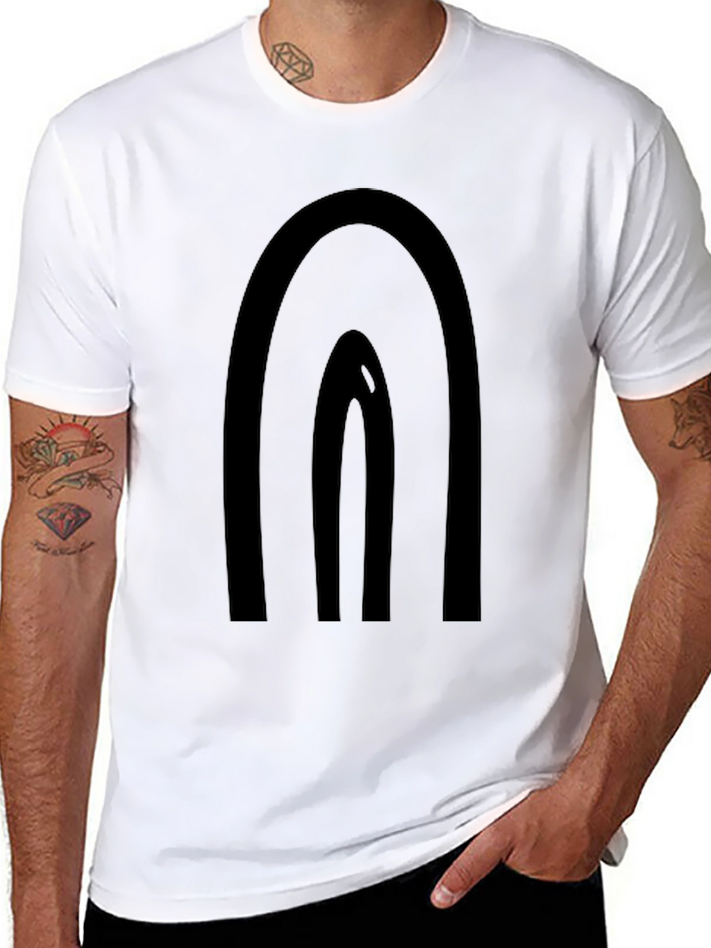 Minimalist Black Rainbow Graphic T-Shirt
