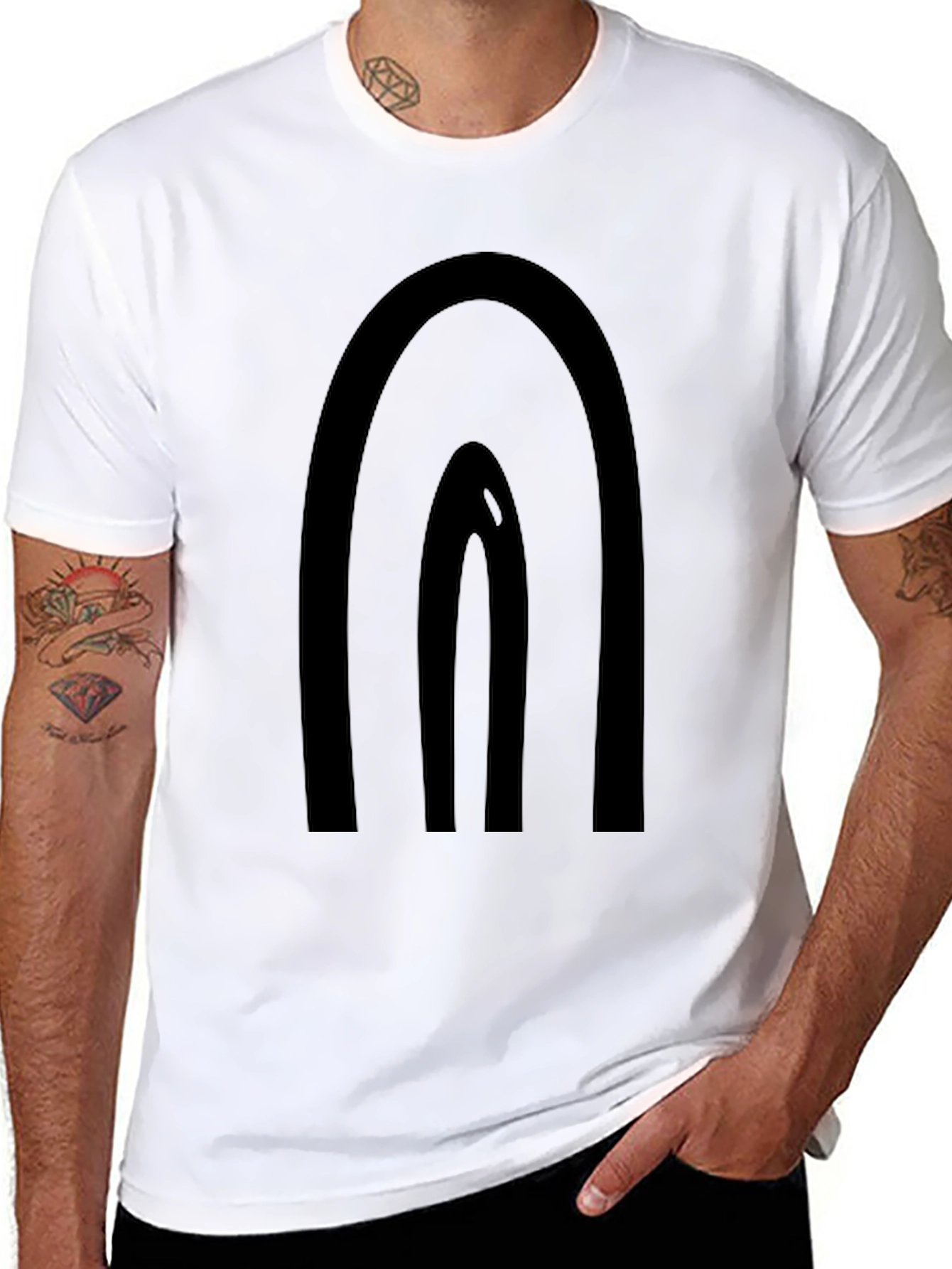 Minimalist Black Rainbow Graphic T-Shirt