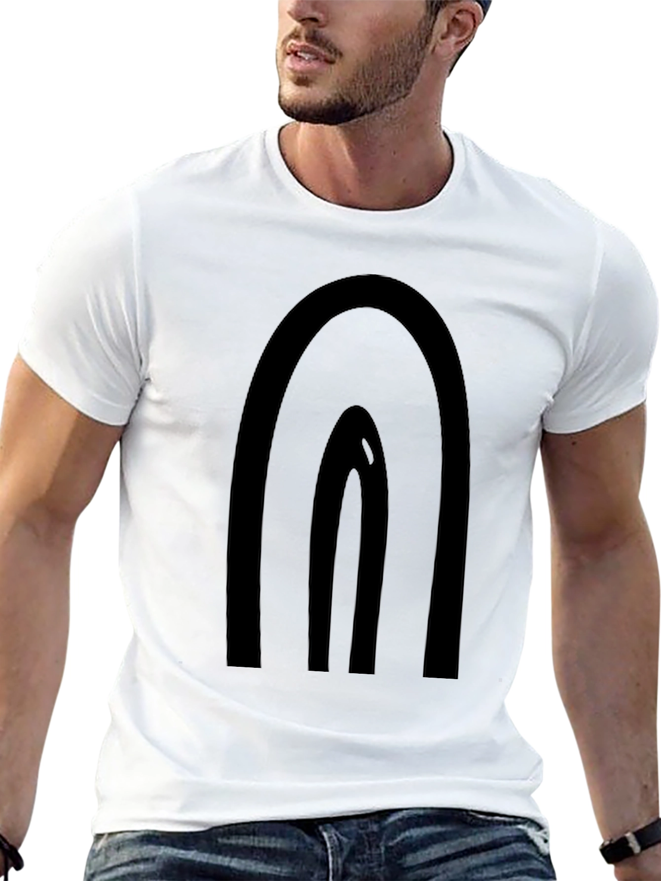 Minimalist Black Rainbow Graphic T-Shirt