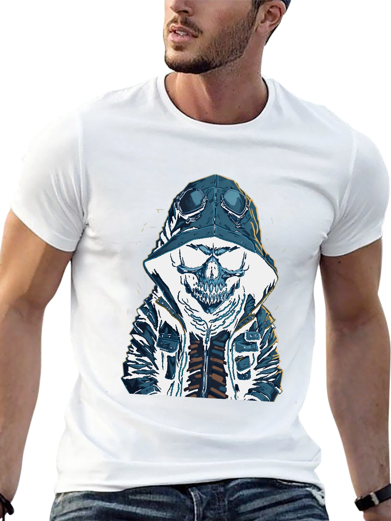 Skull Graphic Print Tee