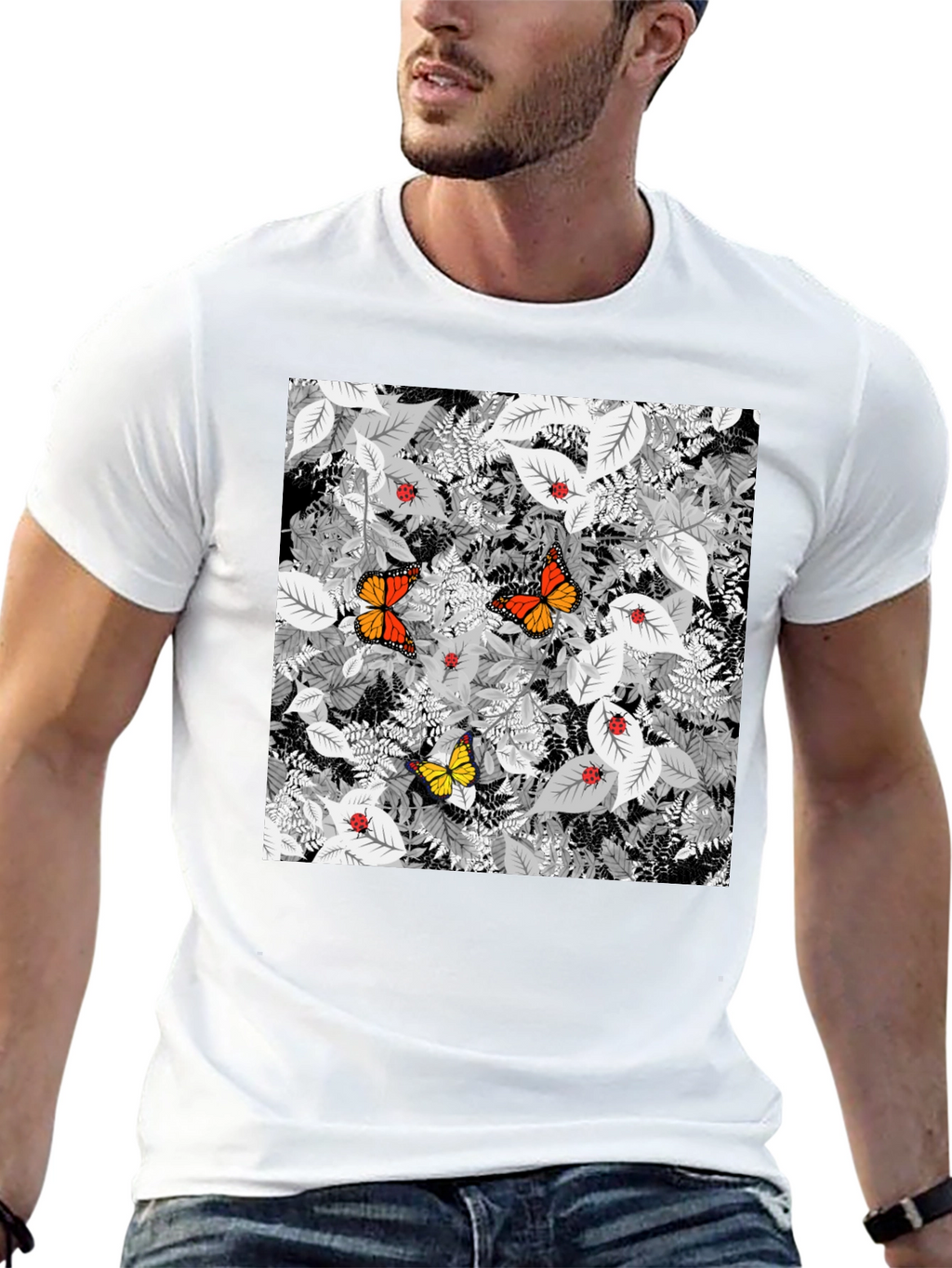 Butterfly & Ladybug Graphic Tee - Nature Print