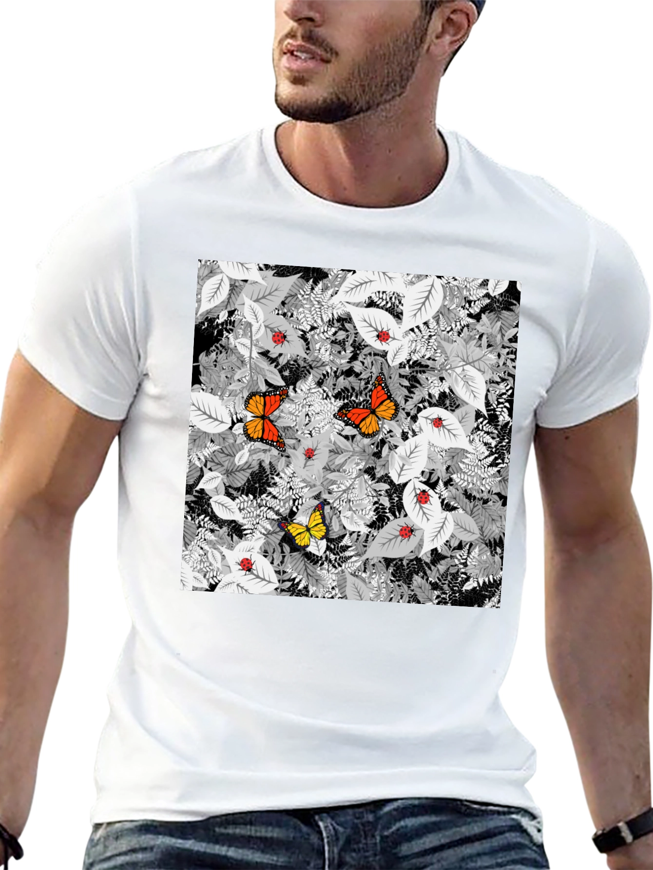 Butterfly & Ladybug Graphic Tee - Nature Print