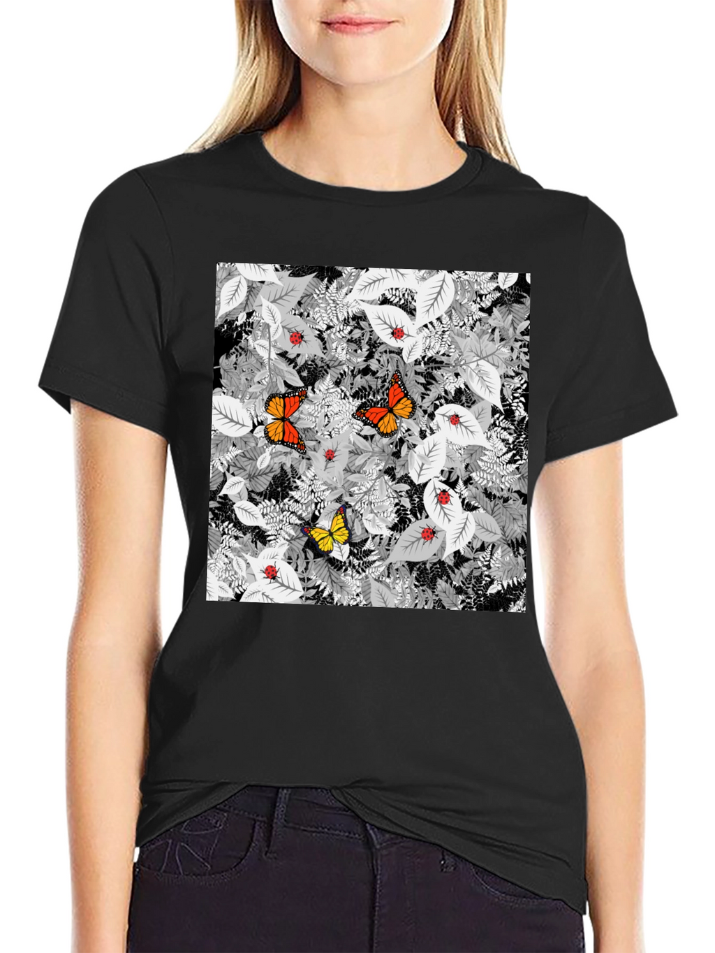 Butterfly & Ladybug Graphic Tee - Nature Print