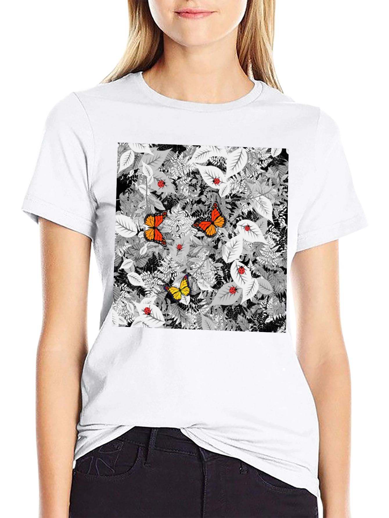 Butterfly & Ladybug Graphic Tee - Nature Print