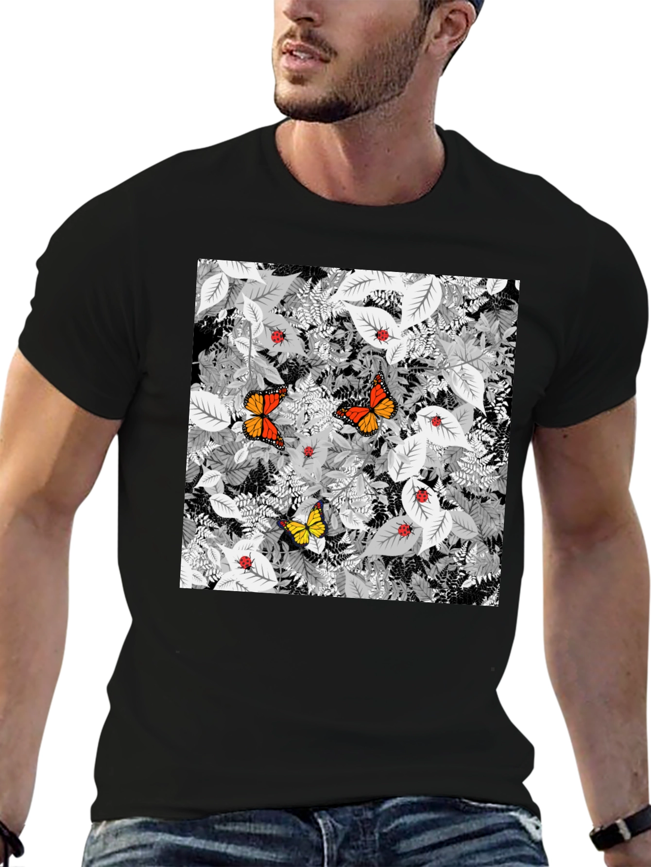 Butterfly & Ladybug Graphic Tee - Nature Print