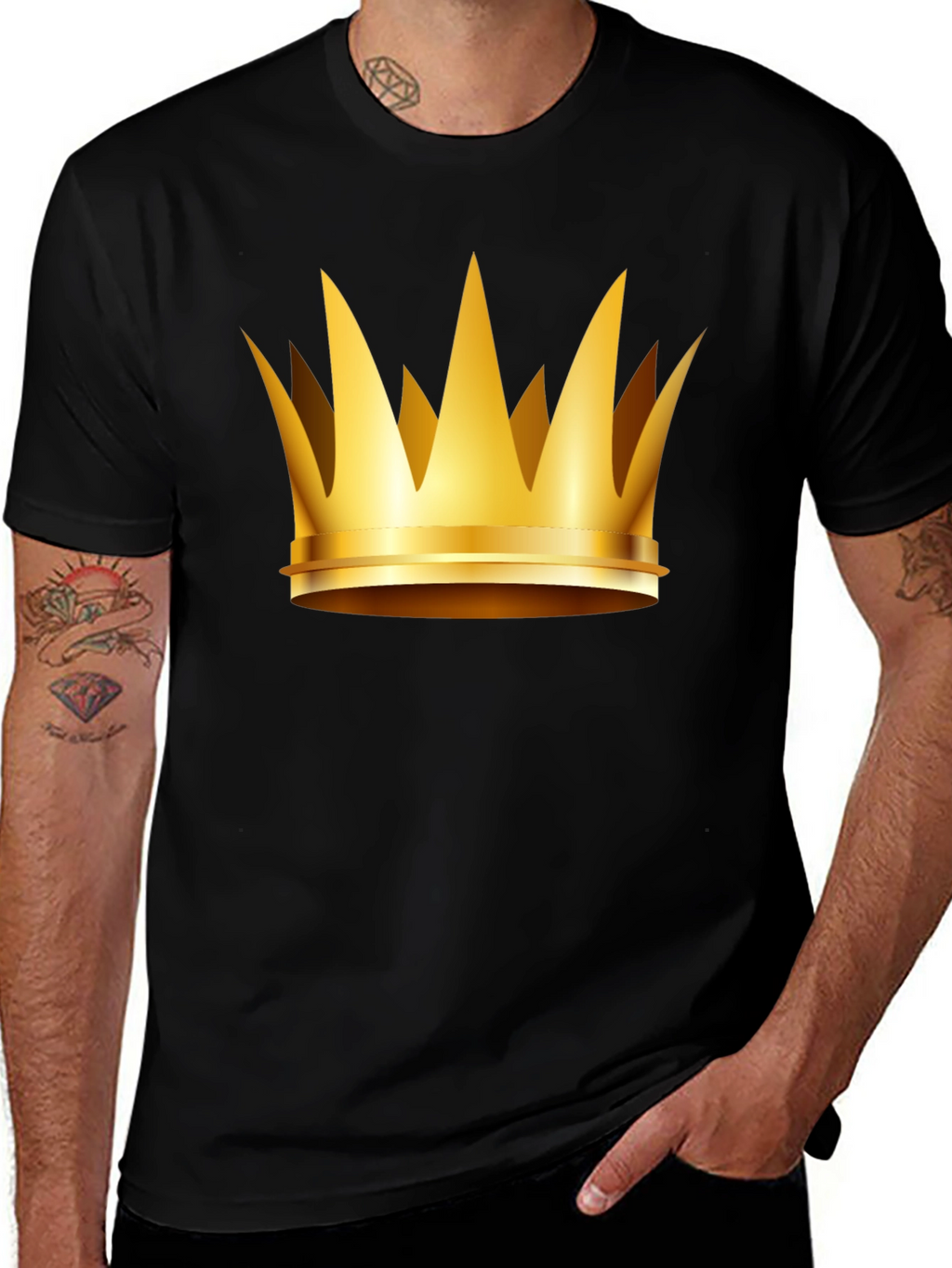 Gold Crown Graphic T-Shirt - Kingly Style