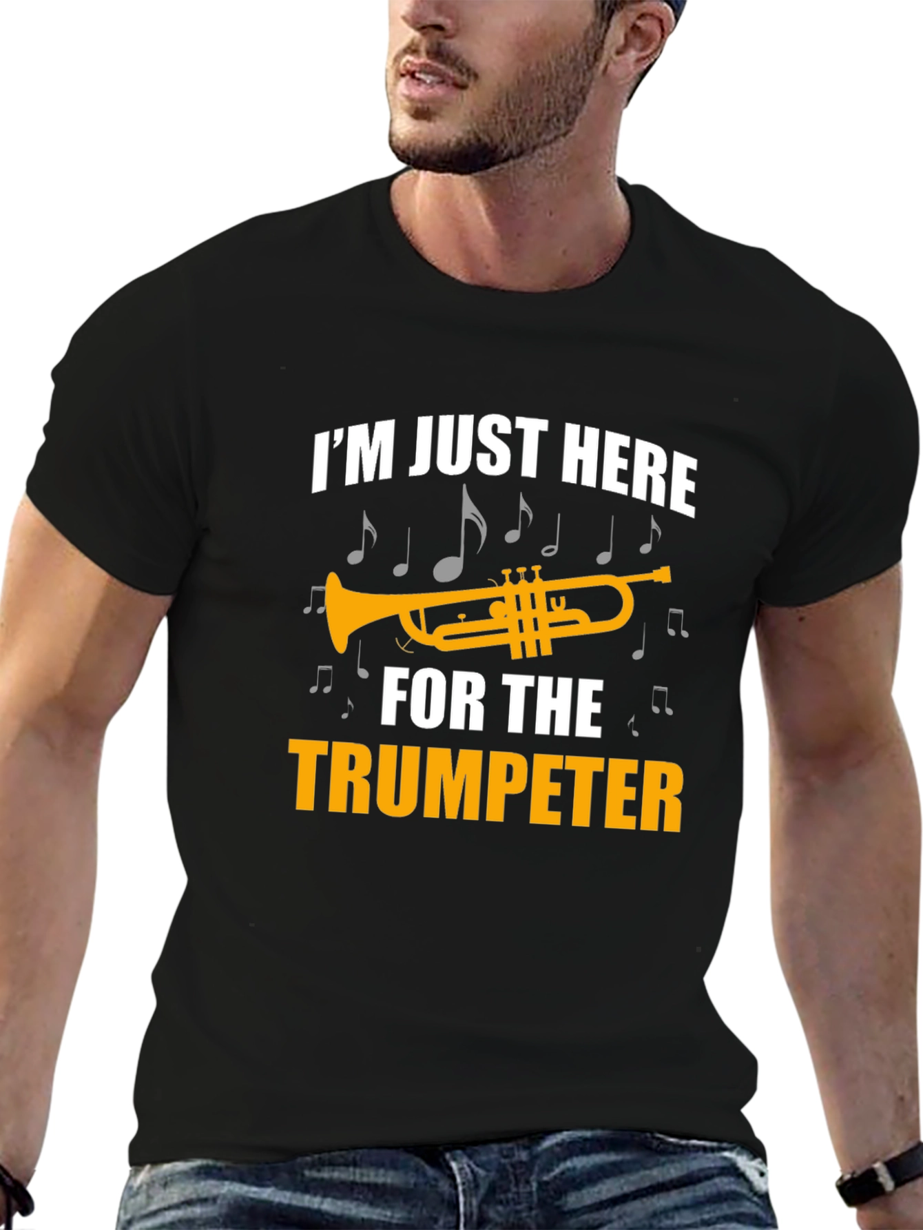 Trumpet Lover Graphic Tee - Im Just Here for the Trumpeter