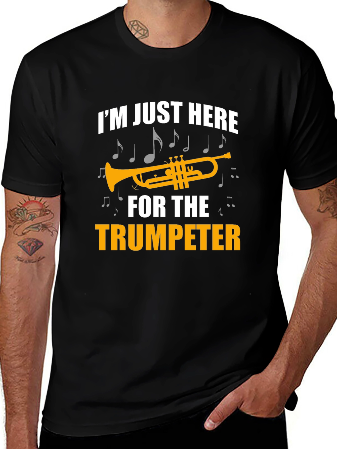 Trumpet Lover Graphic Tee - Im Just Here for the Trumpeter