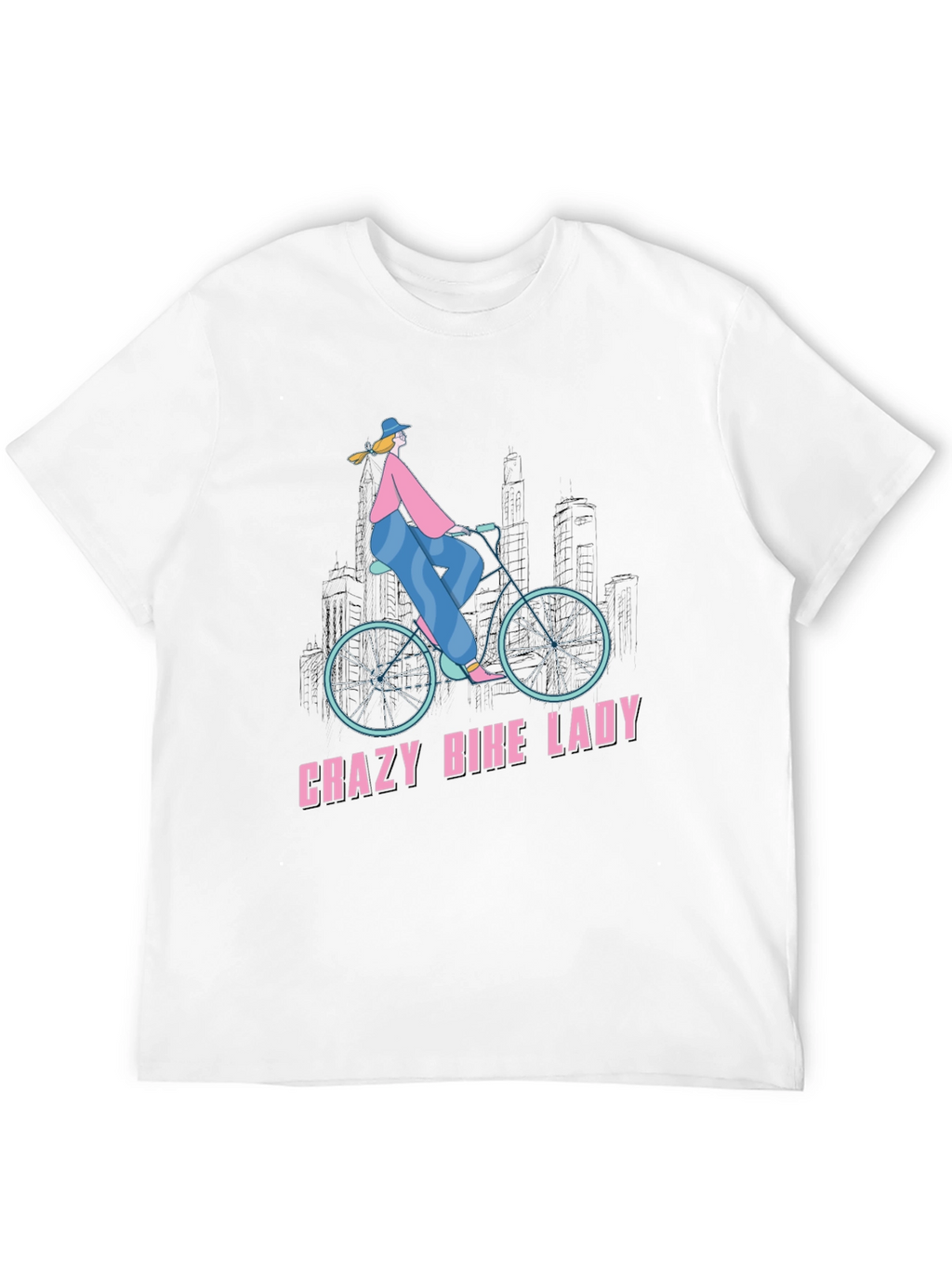 Crazy Bike Lady T-Shirt - Unique Graphic Tee