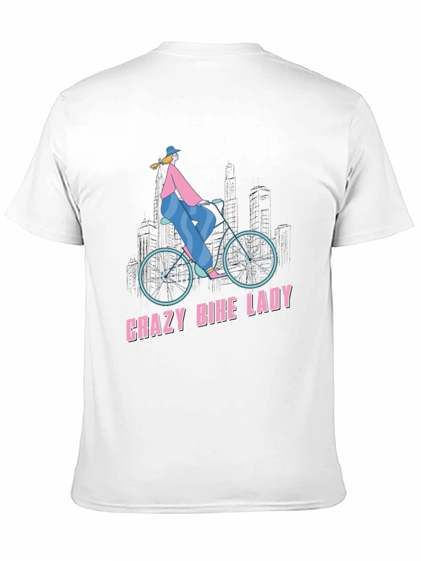 Crazy Bike Lady T-Shirt - Unique Graphic Tee