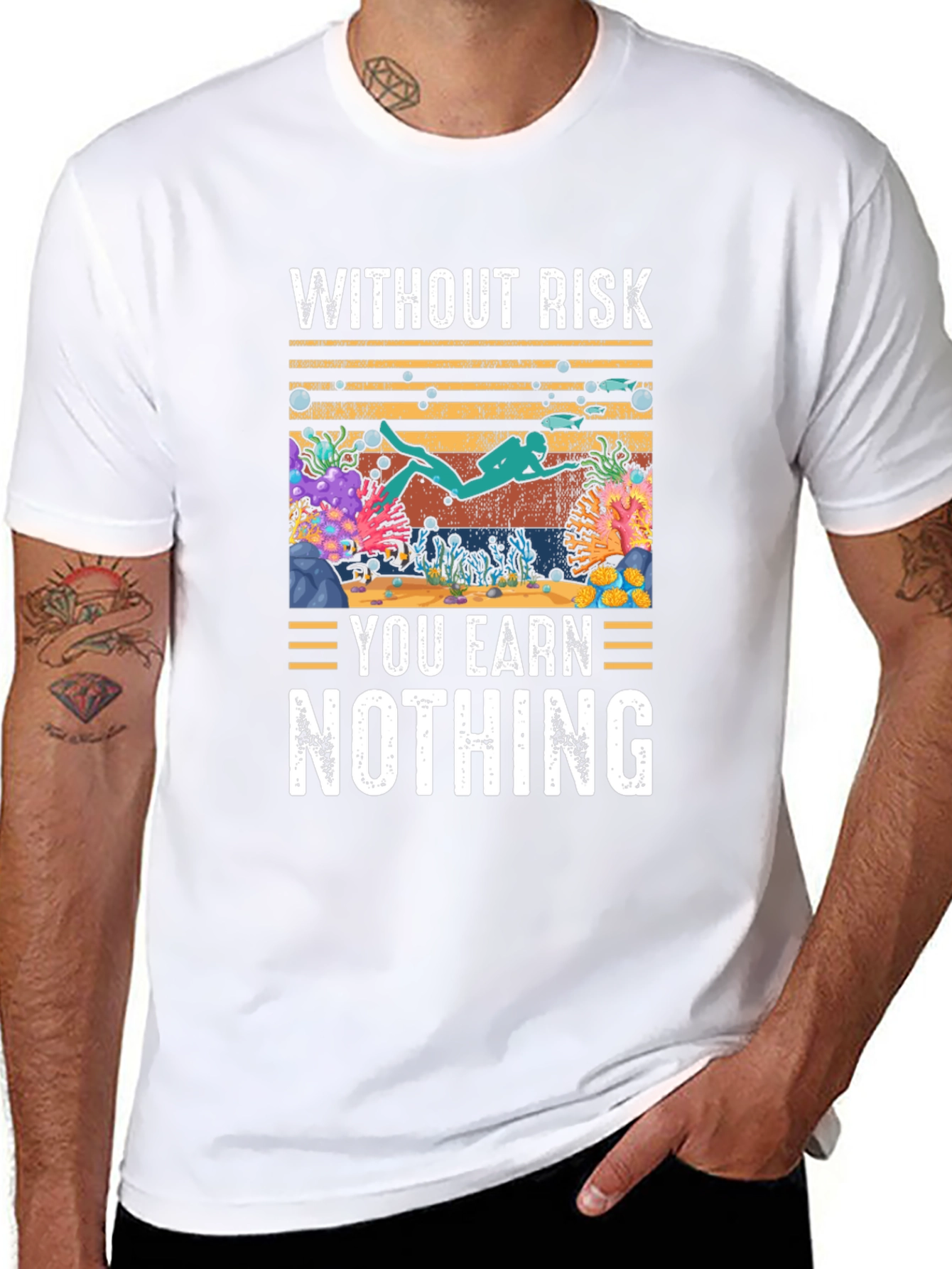 Without Risk You Earn Nothing Scuba Diving T-Shirt