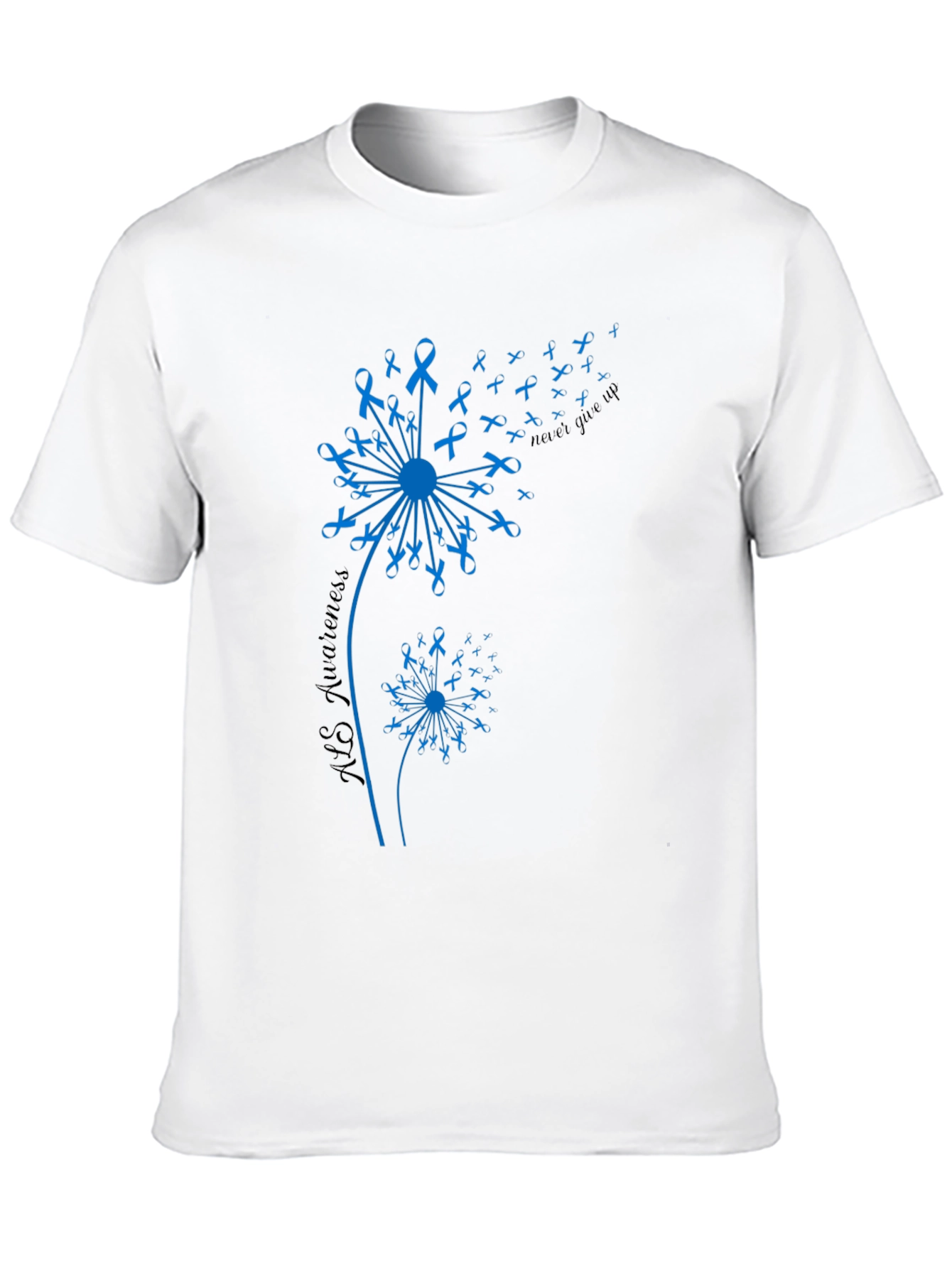 ALS Awareness Dandelion T-Shirt - Never Give Up
