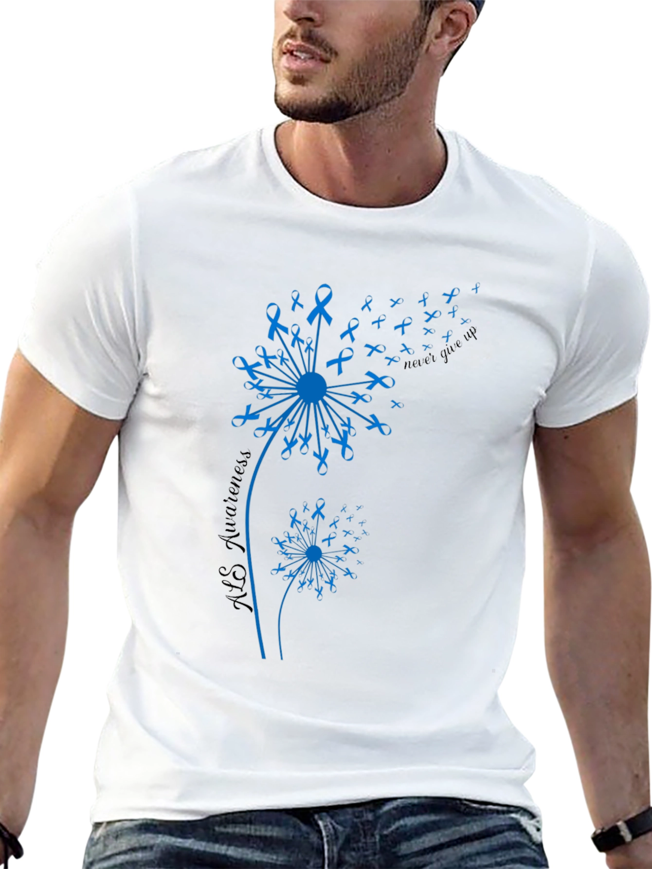 ALS Awareness Dandelion T-Shirt - Never Give Up