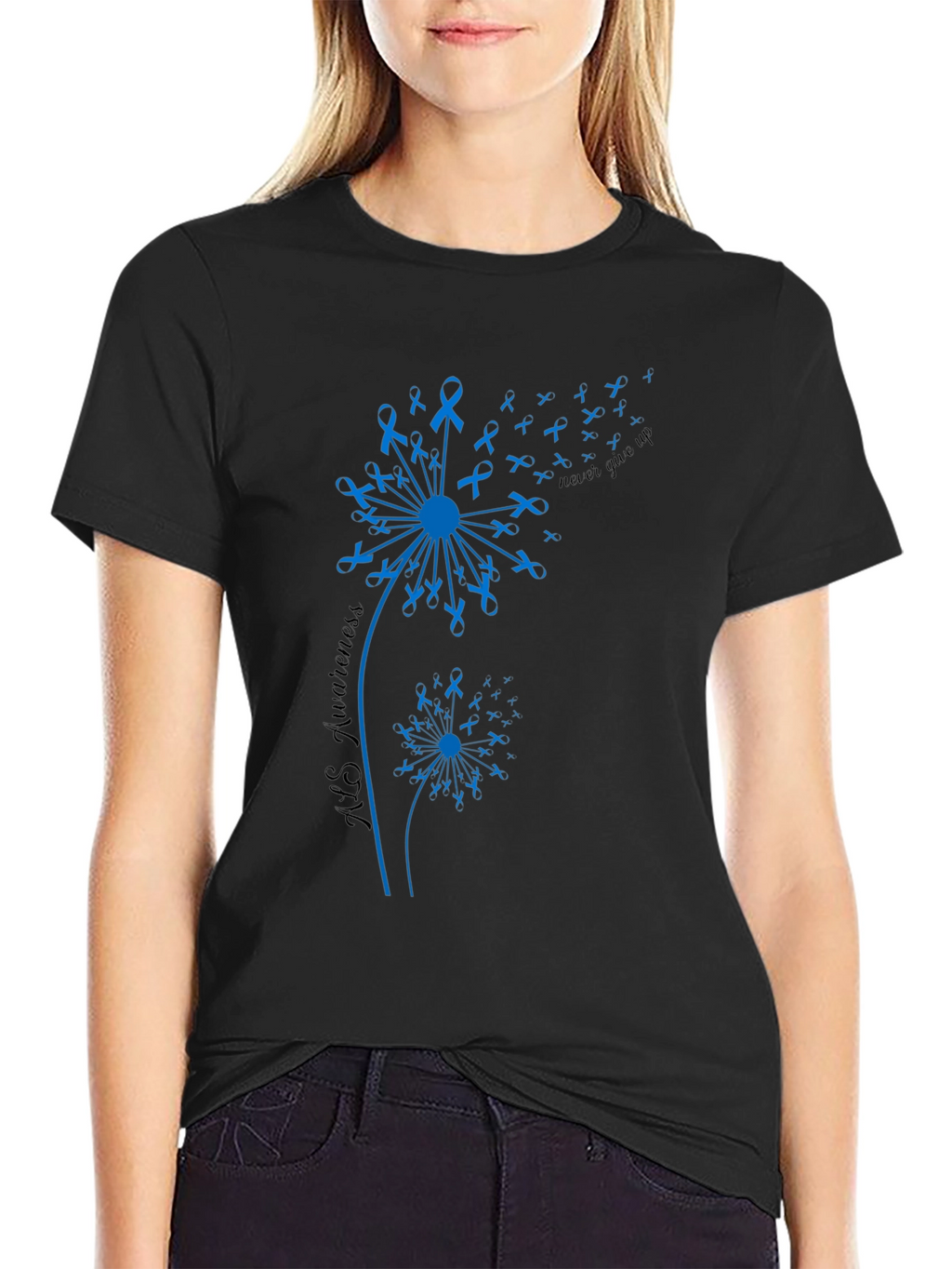 ALS Awareness Dandelion T-Shirt - Never Give Up