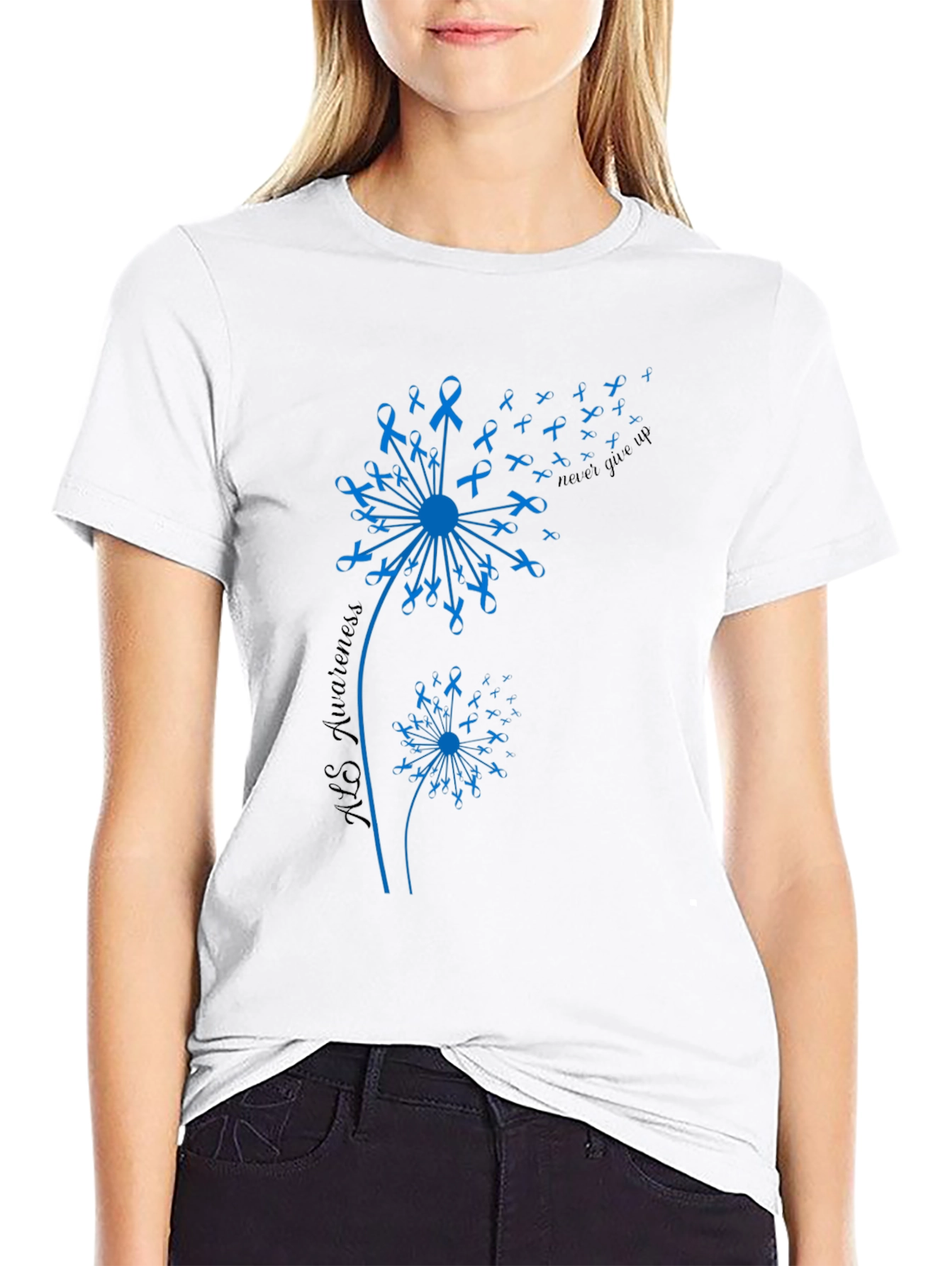 ALS Awareness Dandelion T-Shirt - Never Give Up