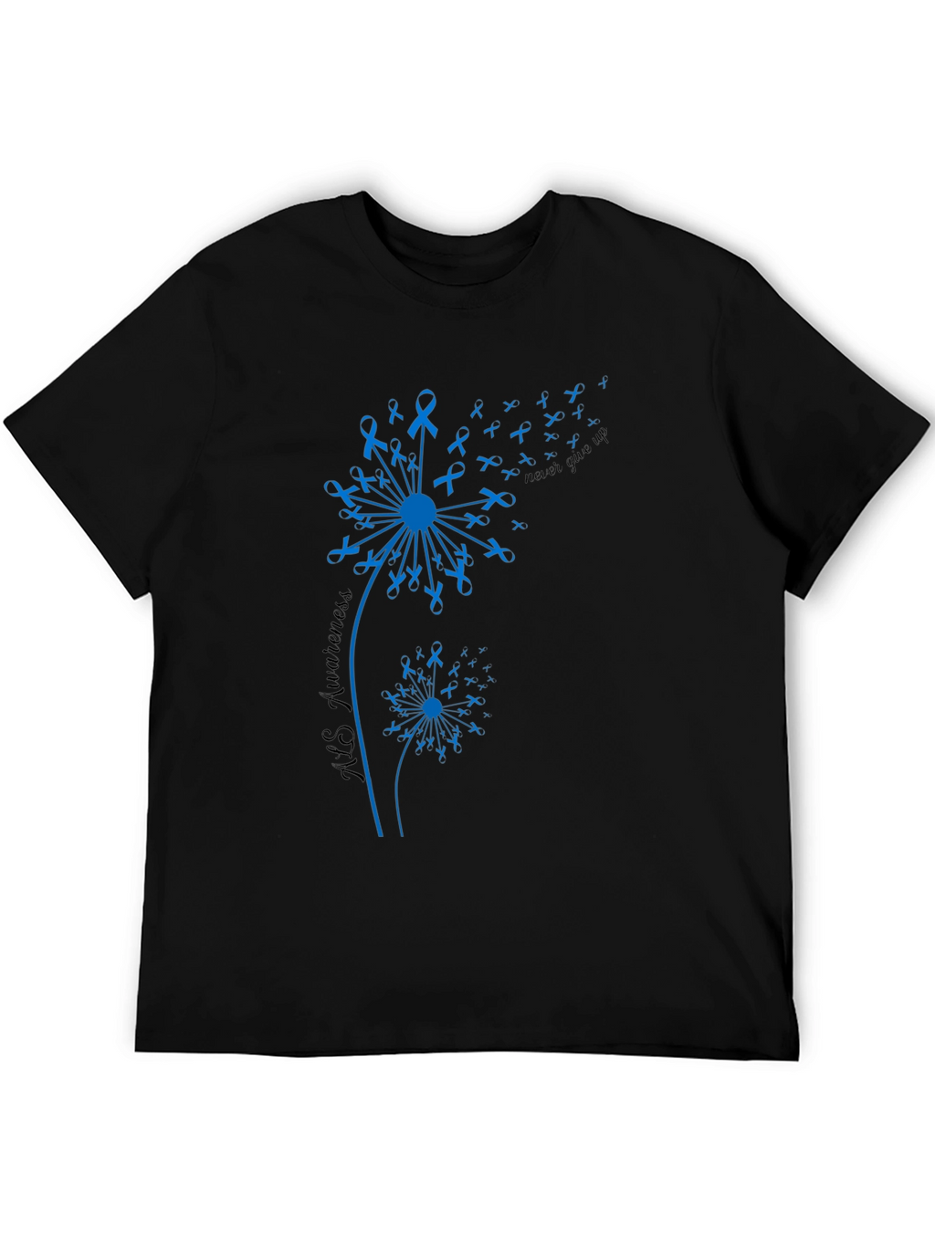ALS Awareness Dandelion T-Shirt - Never Give Up