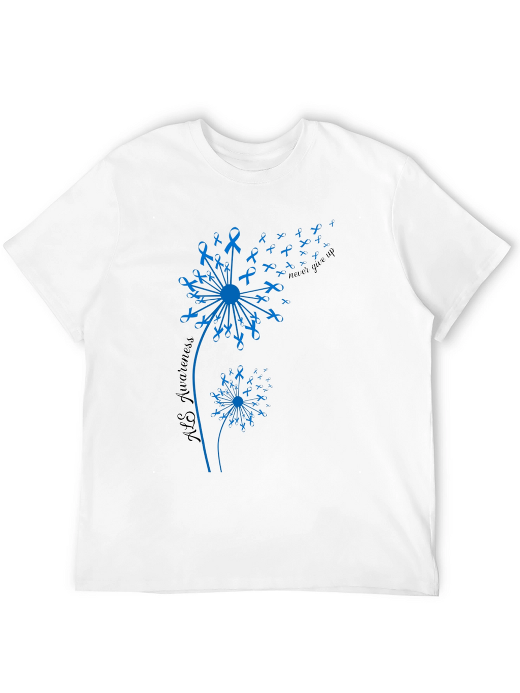 ALS Awareness Dandelion T-Shirt - Never Give Up