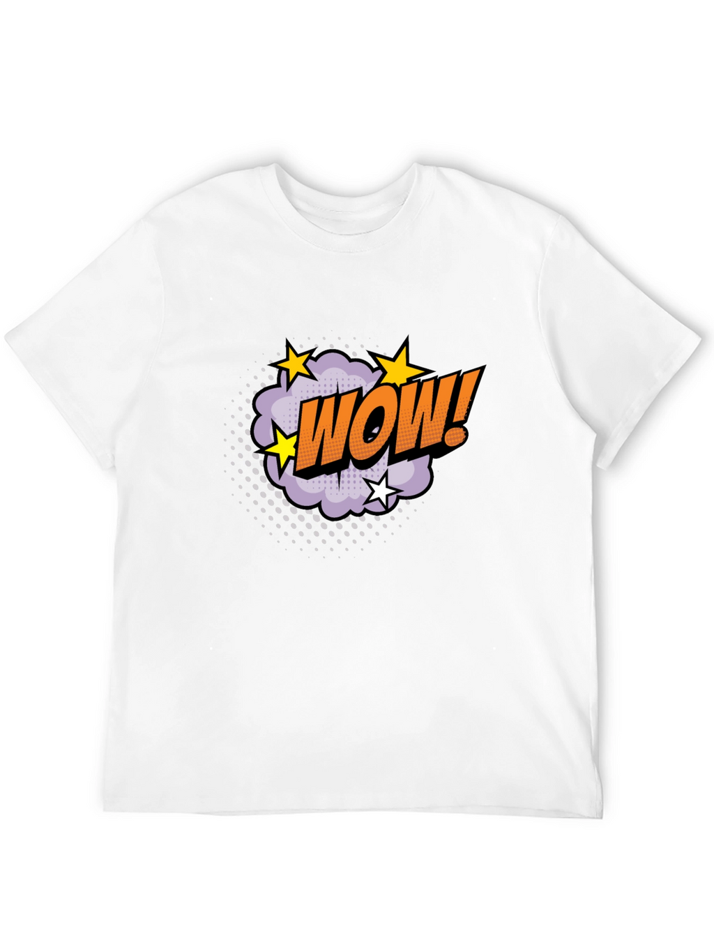 WOW! Graphic Tee - Comic Book Style Black T-Shirt