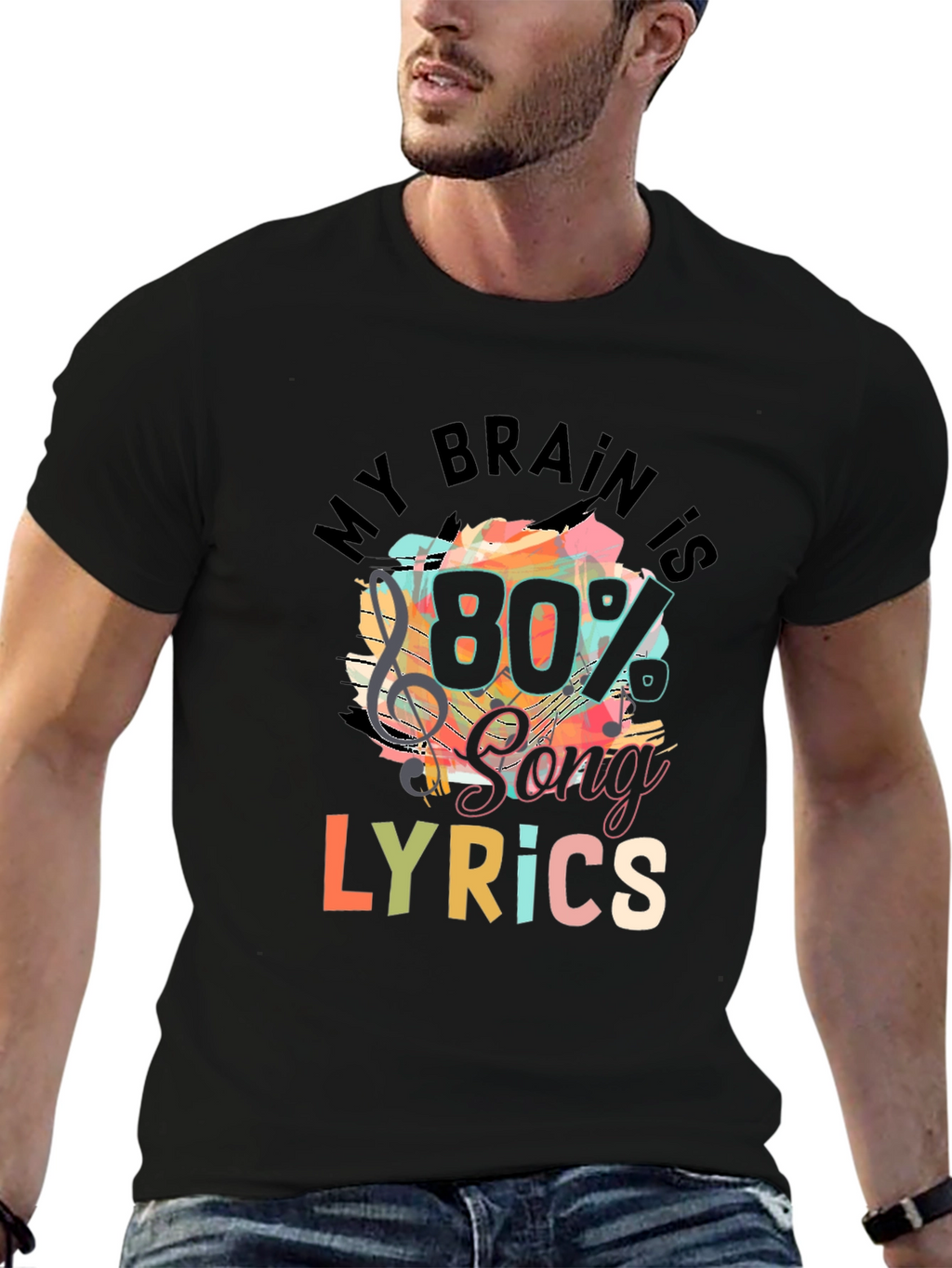 My Brain is 80% Song Lyrics T-Shirt