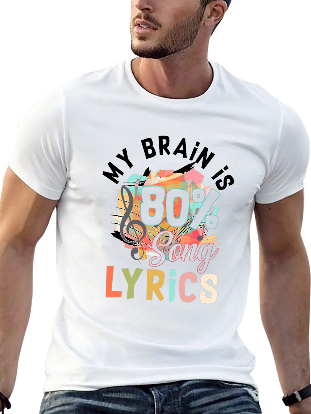 My Brain is 80% Song Lyrics T-Shirt