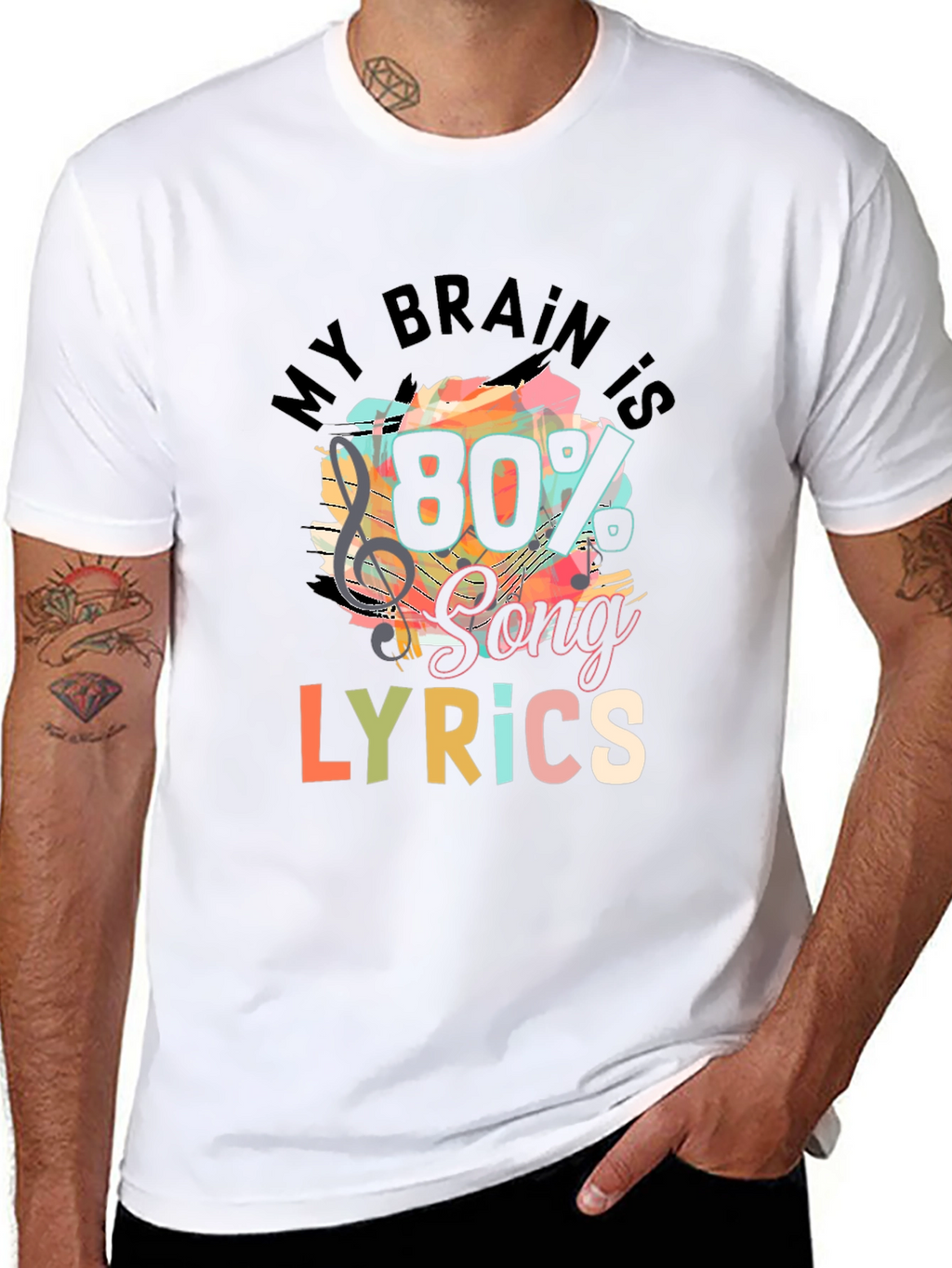 My Brain is 80% Song Lyrics T-Shirt