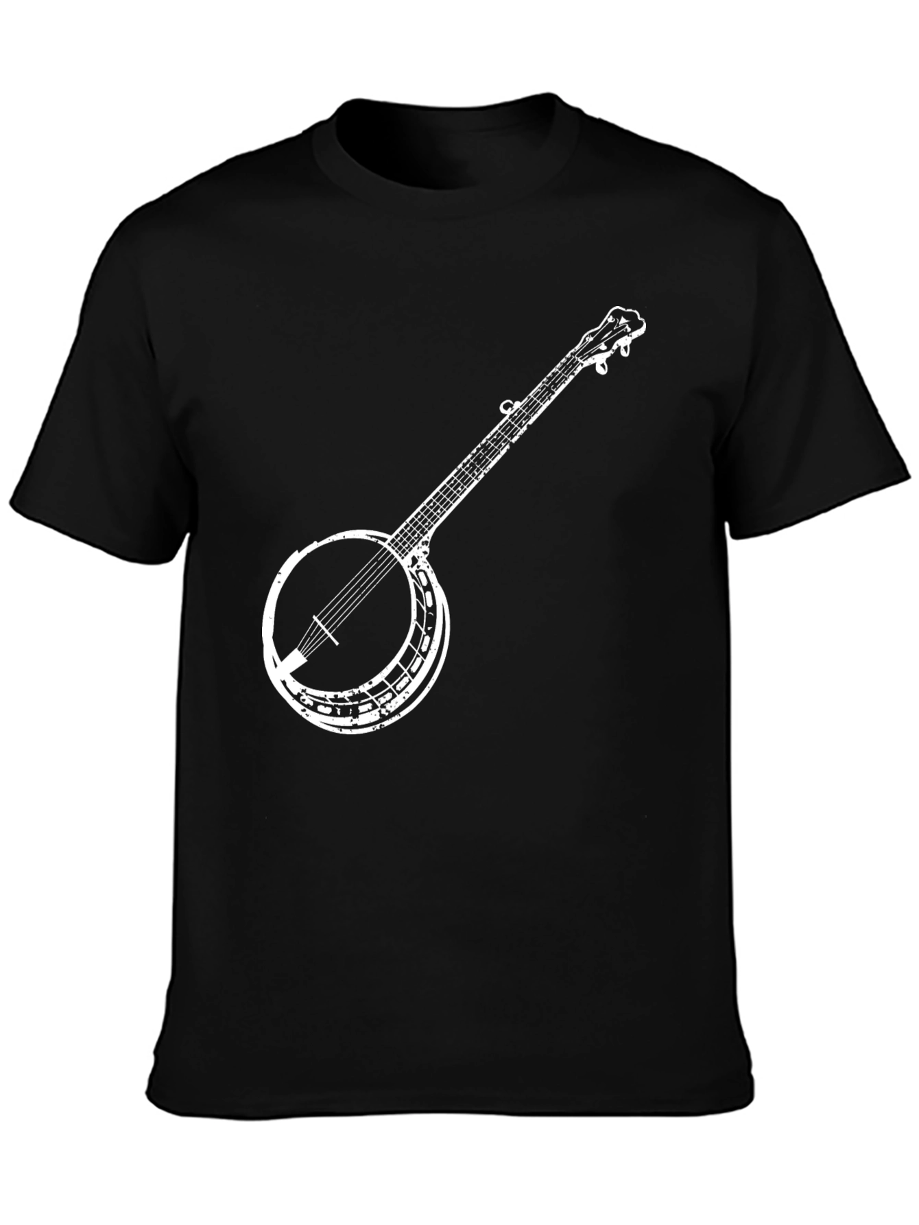 Banjo Graphic Tee - Black Cotton Music Lover Shirt