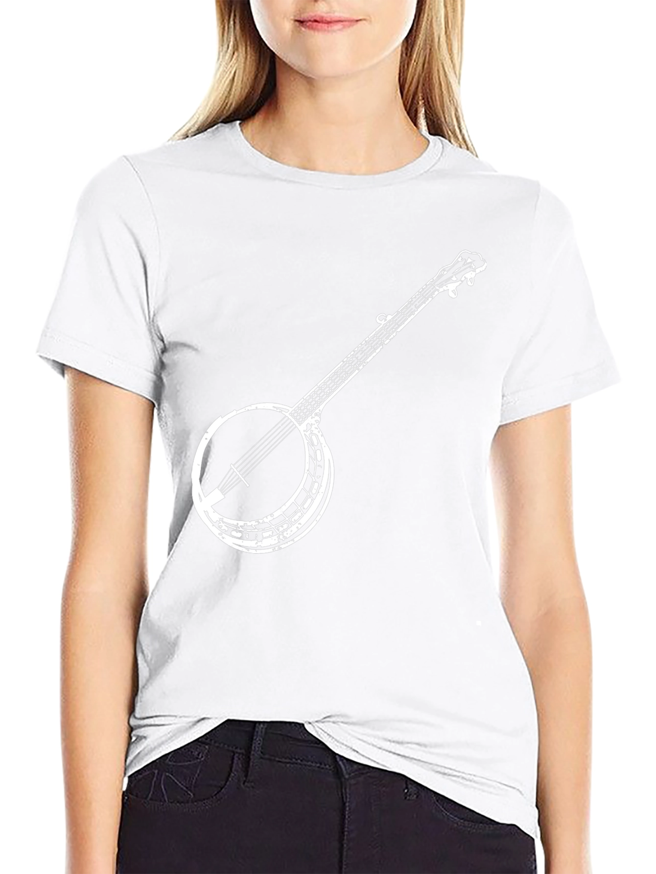 Banjo Graphic Tee - Black Cotton Music Lover Shirt