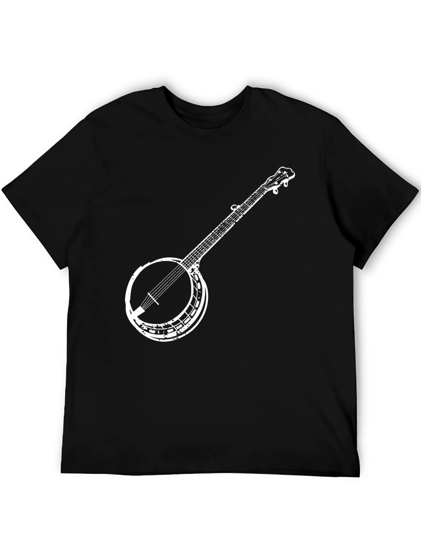 Banjo Graphic Tee - Black Cotton Music Lover Shirt