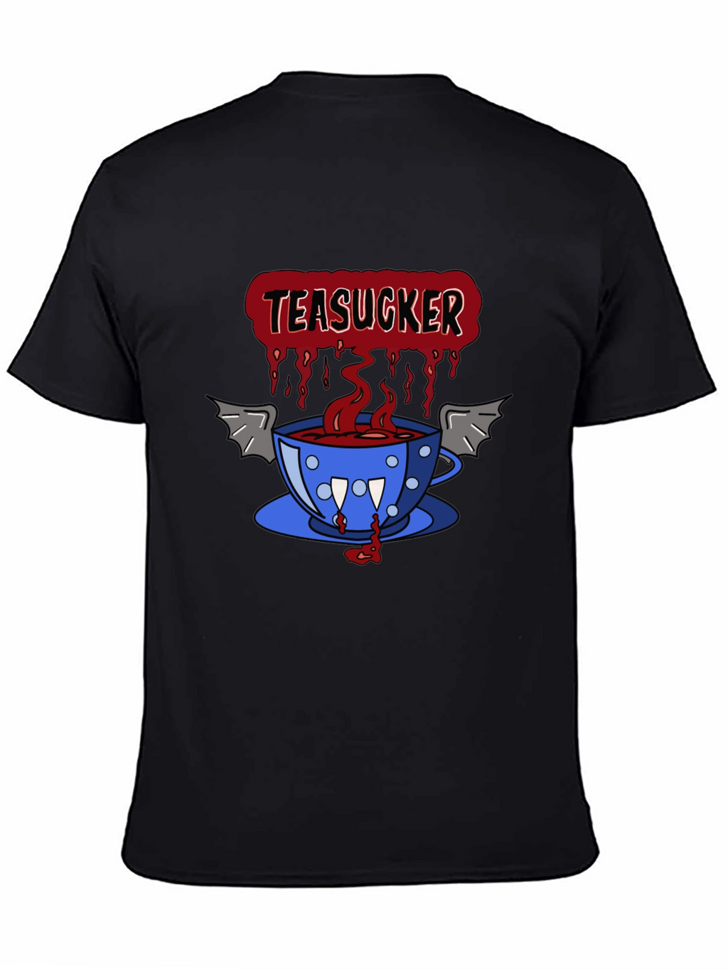 Teasucker Graphic Tee - Vampire Tea Cup Design