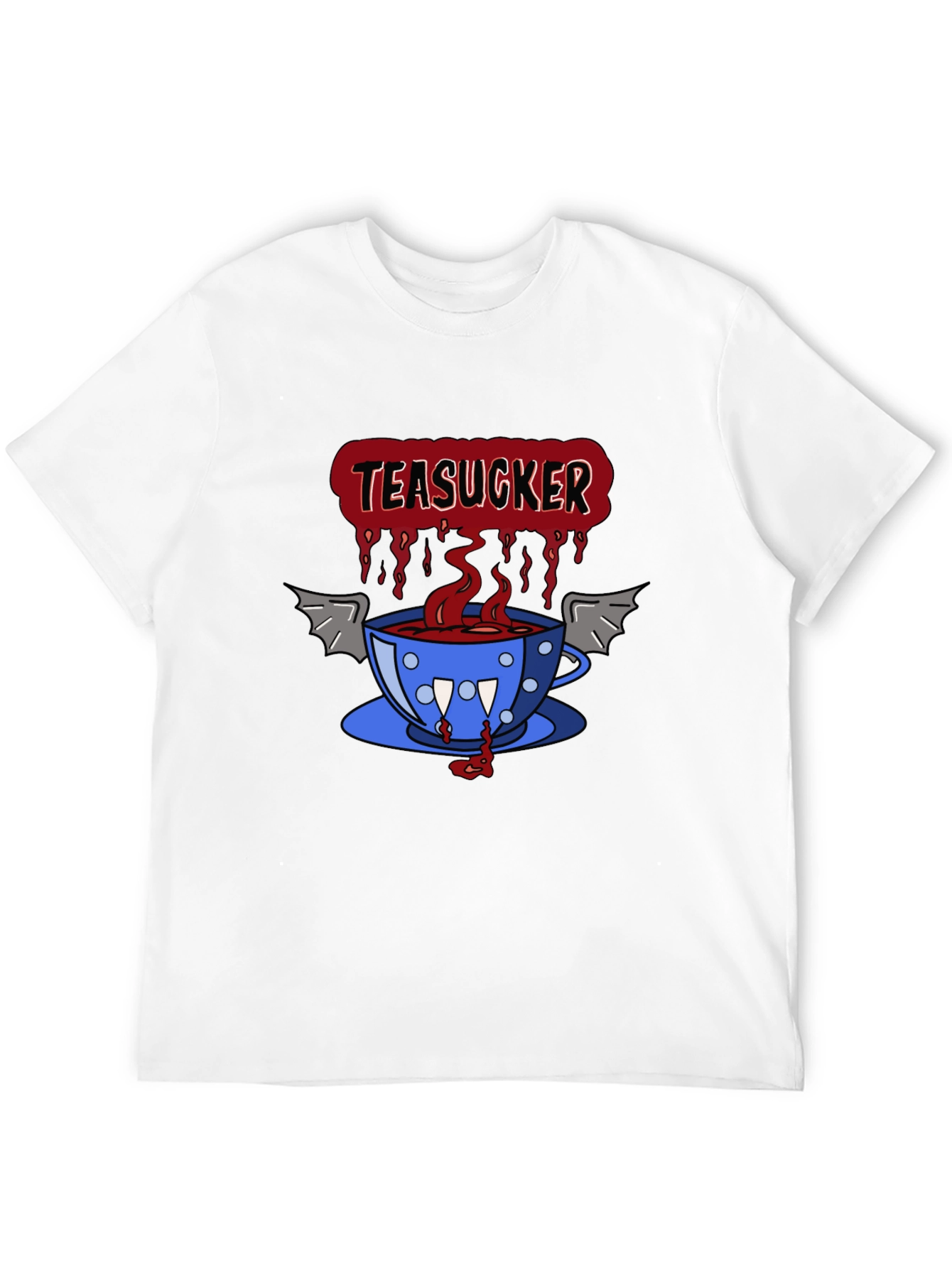 Teasucker Graphic Tee - Vampire Tea Cup Design