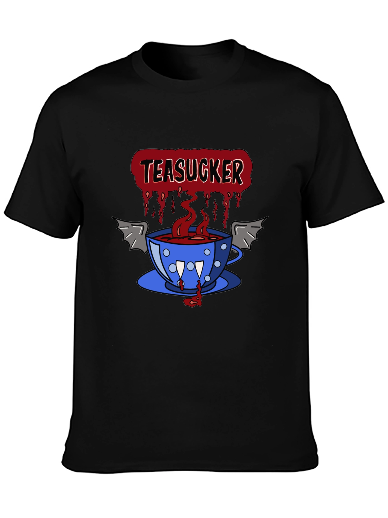 Teasucker Graphic Tee - Vampire Tea Cup Design