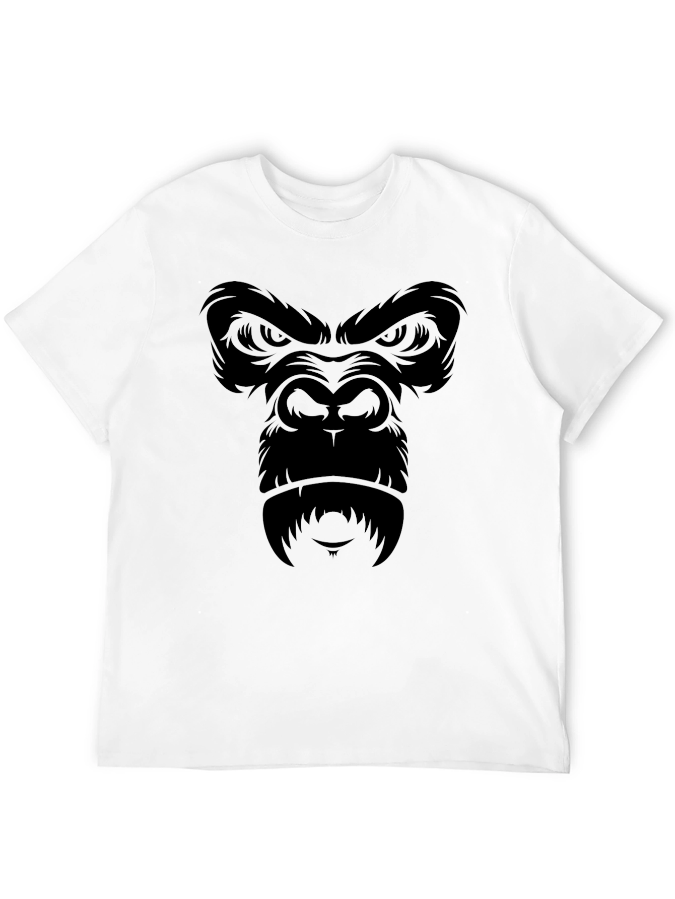 Black Gorilla Face Graphic T-Shirt