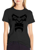 Black Gorilla Face Graphic T-Shirt