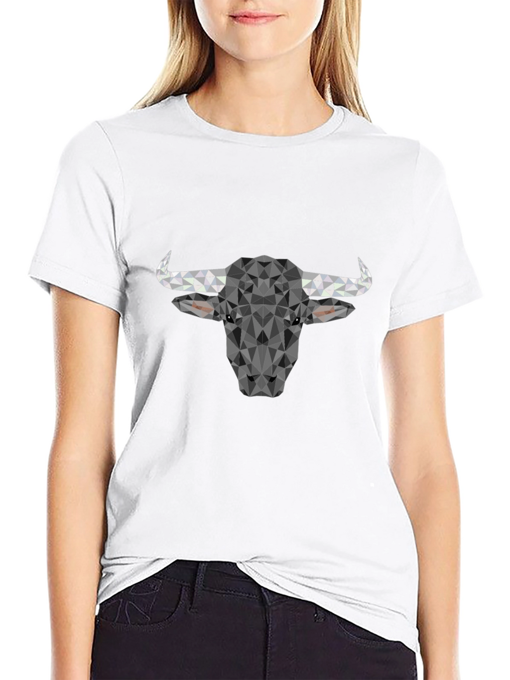 Geometric Bull T-Shirt - Modern Poly Design