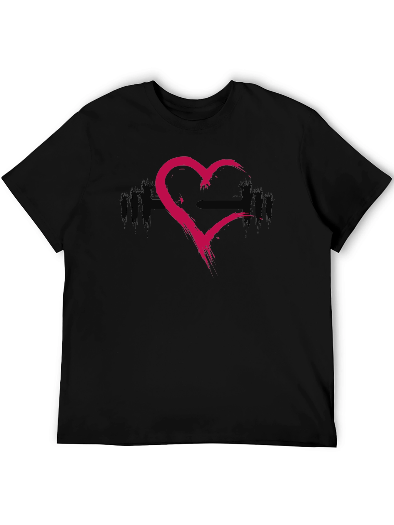 Grunge Heart Barbell Workout T-Shirt