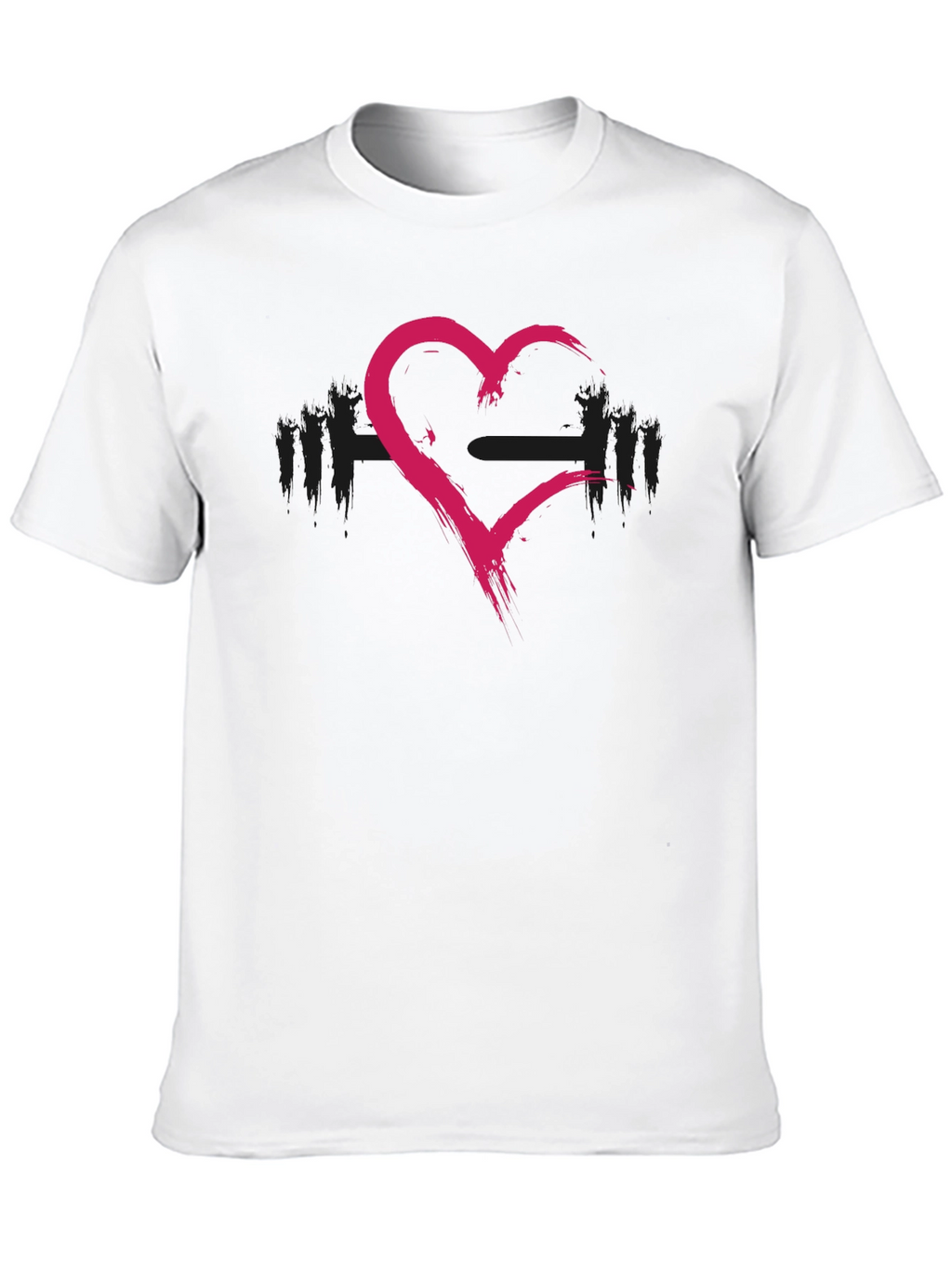 Grunge Heart Barbell Workout T-Shirt