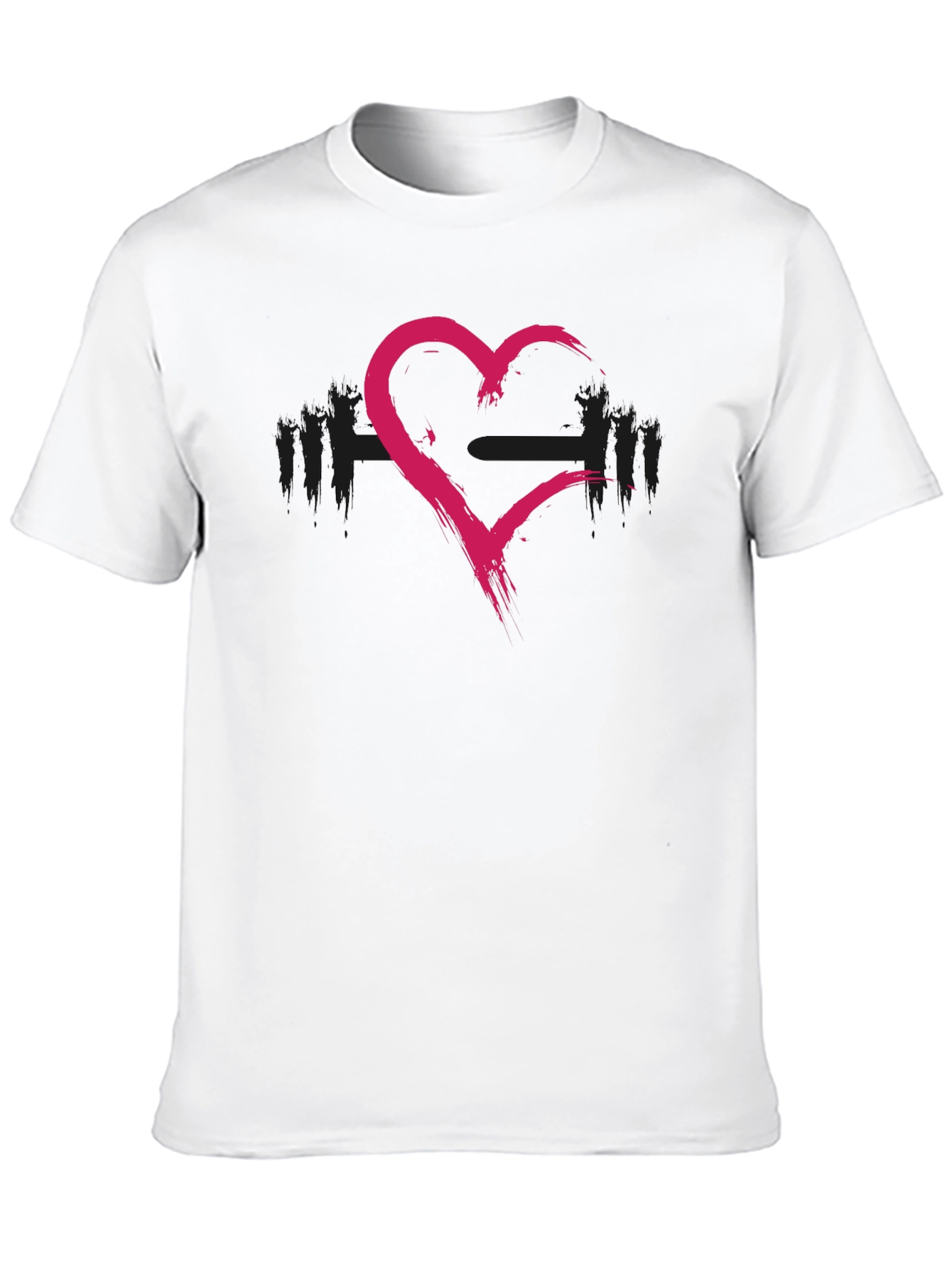 Grunge Heart Barbell Workout T-Shirt