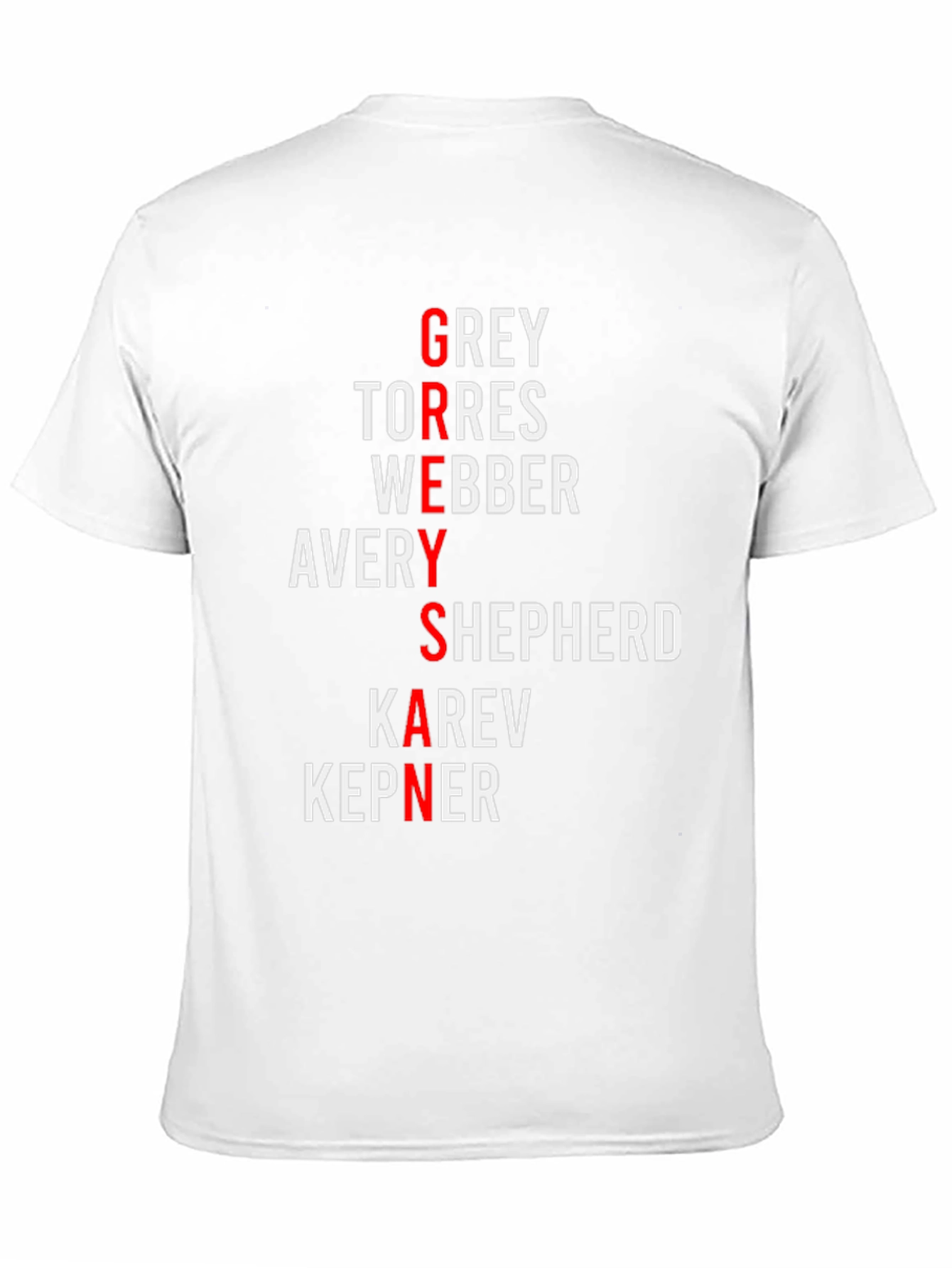 Greys Anatomy Cast Names T-Shirt