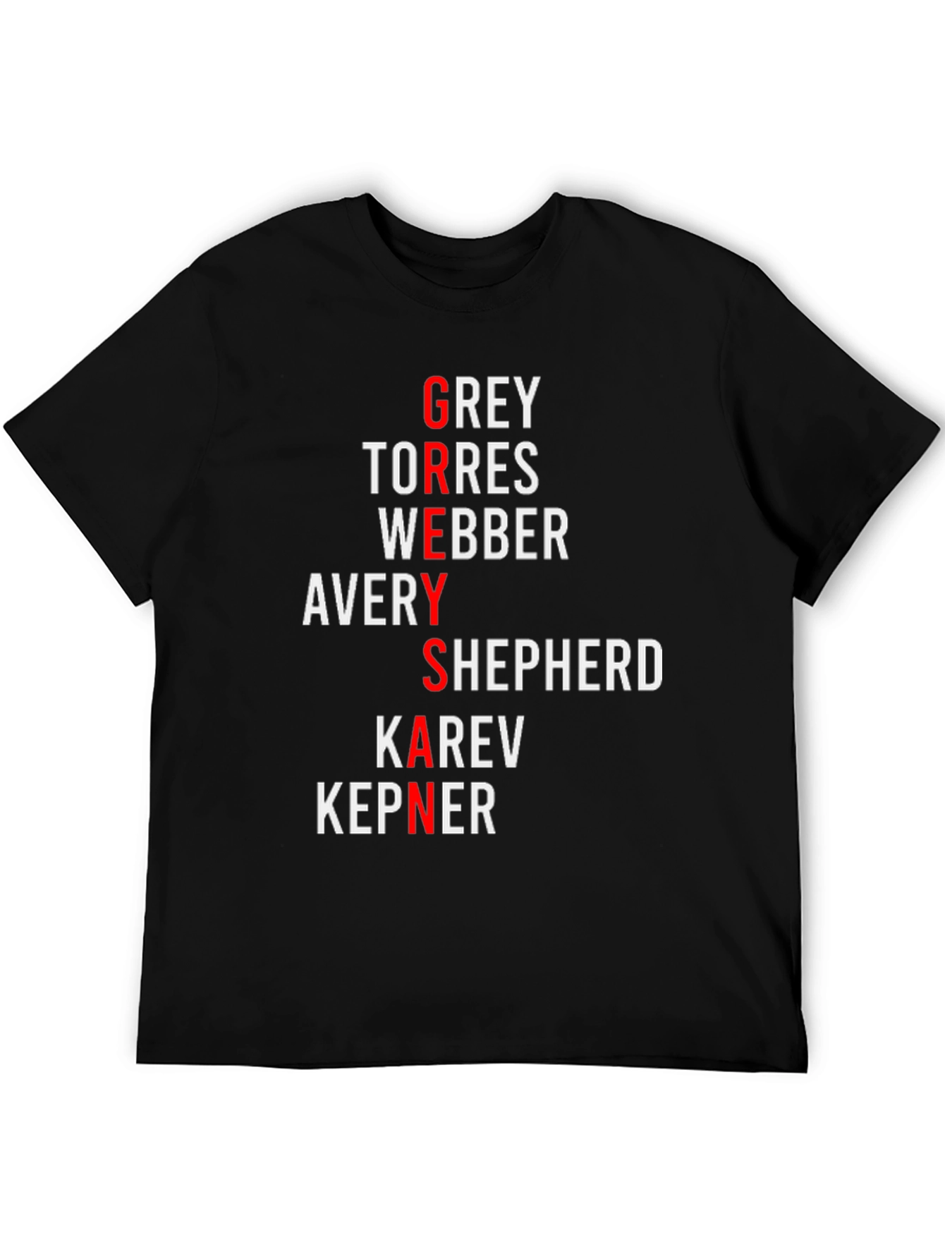 Greys Anatomy Cast Names T-Shirt