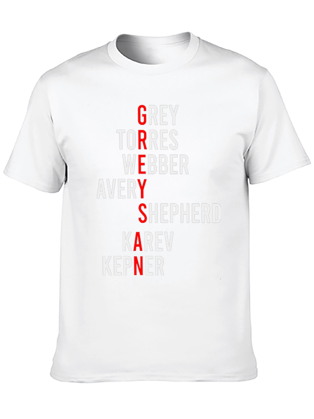 Greys Anatomy Cast Names T-Shirt