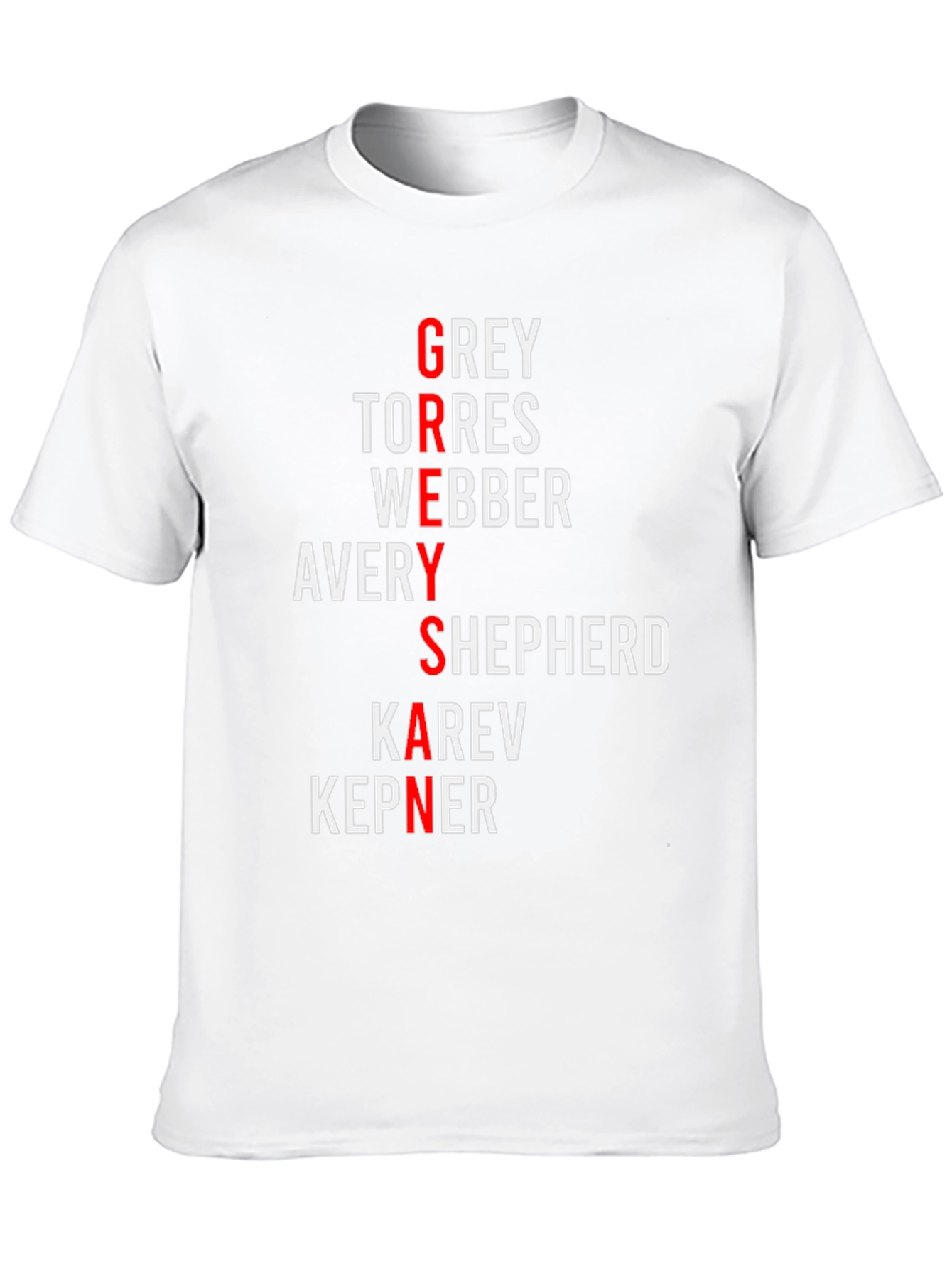 Greys Anatomy Cast Names T-Shirt