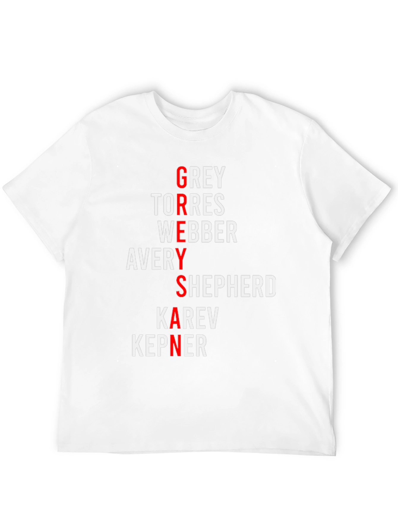 Greys Anatomy Cast Names T-Shirt