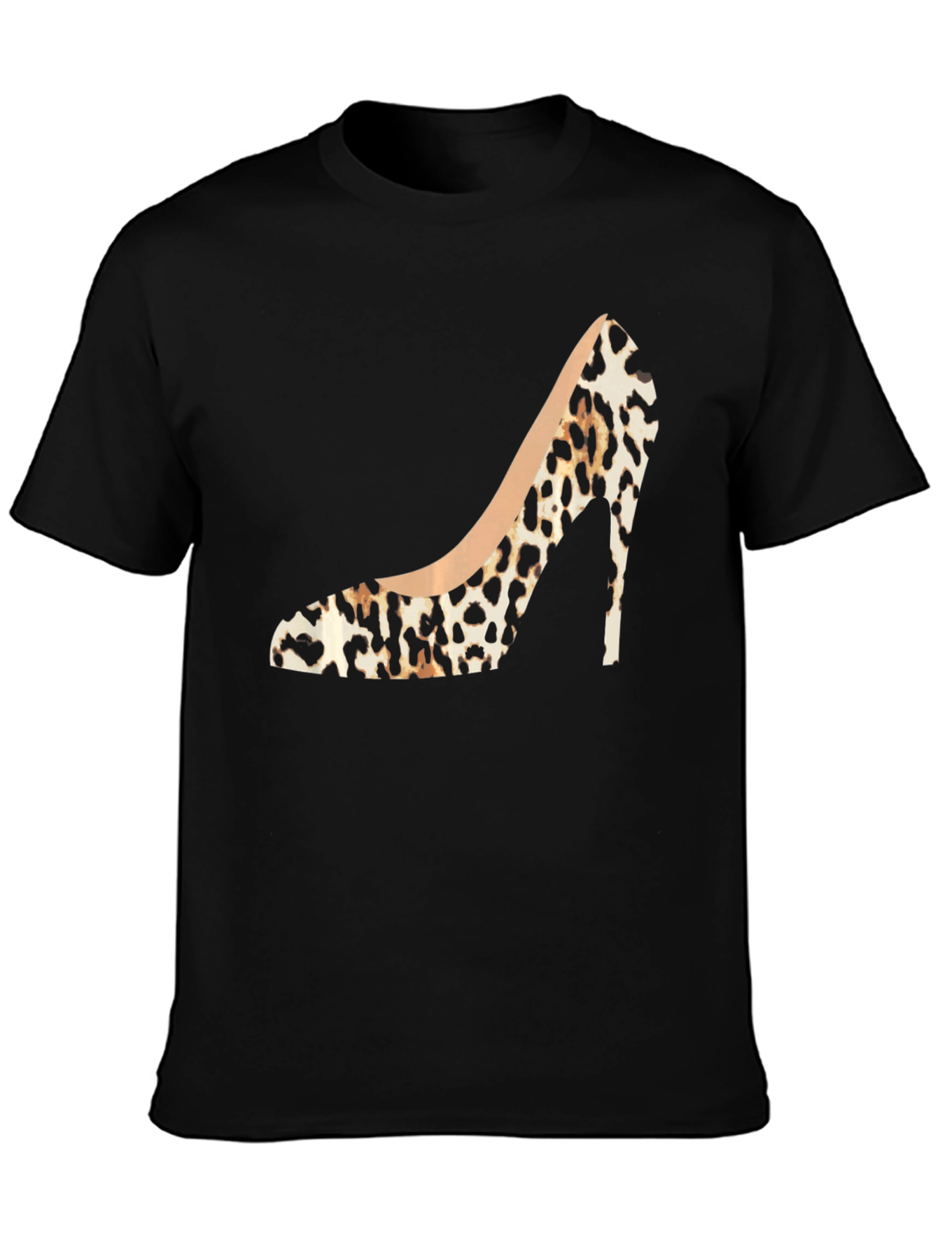 Leopard Print High Heel Graphic Tee - Stylish Fashion Statement