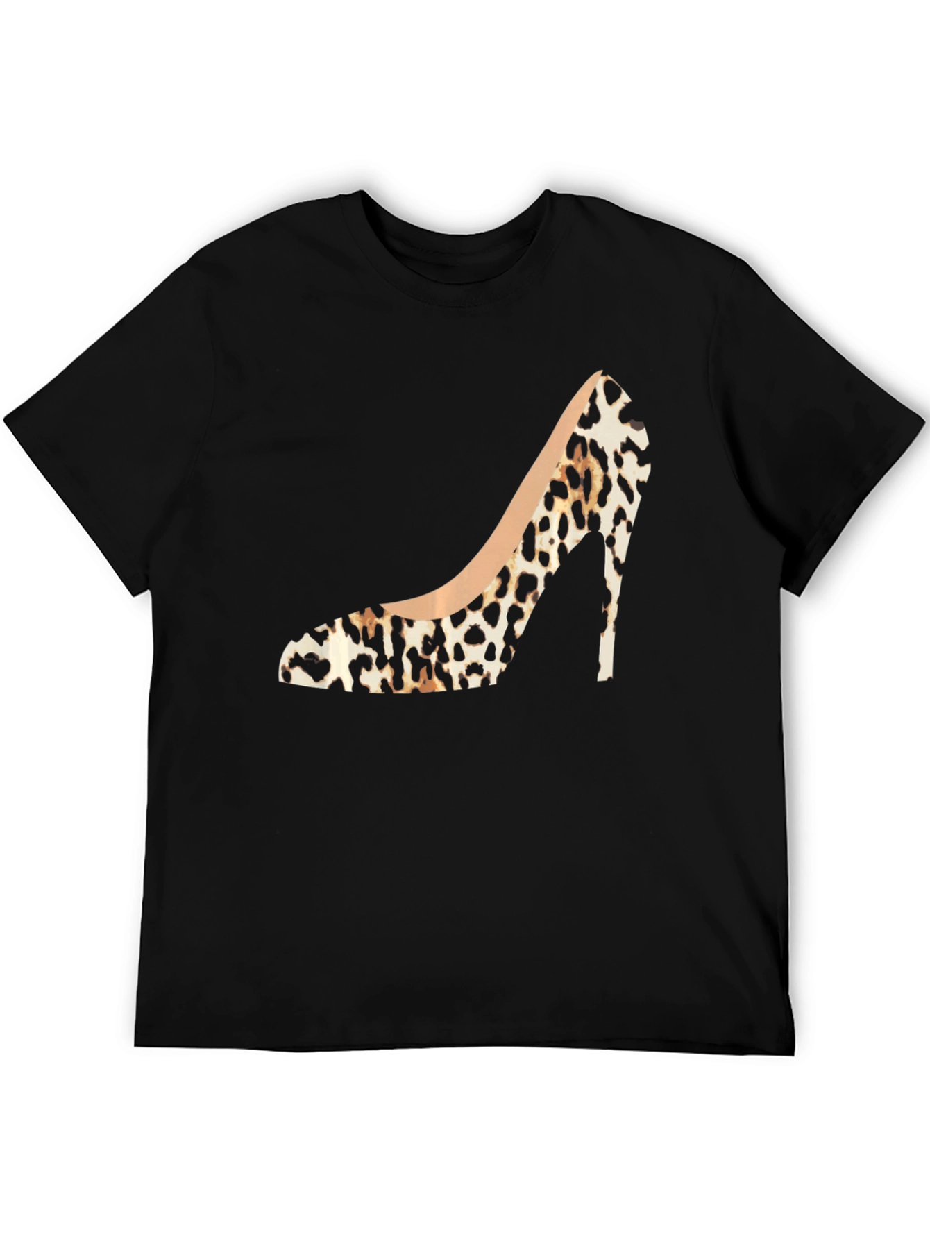 Leopard Print High Heel Graphic Tee - Stylish Fashion Statement